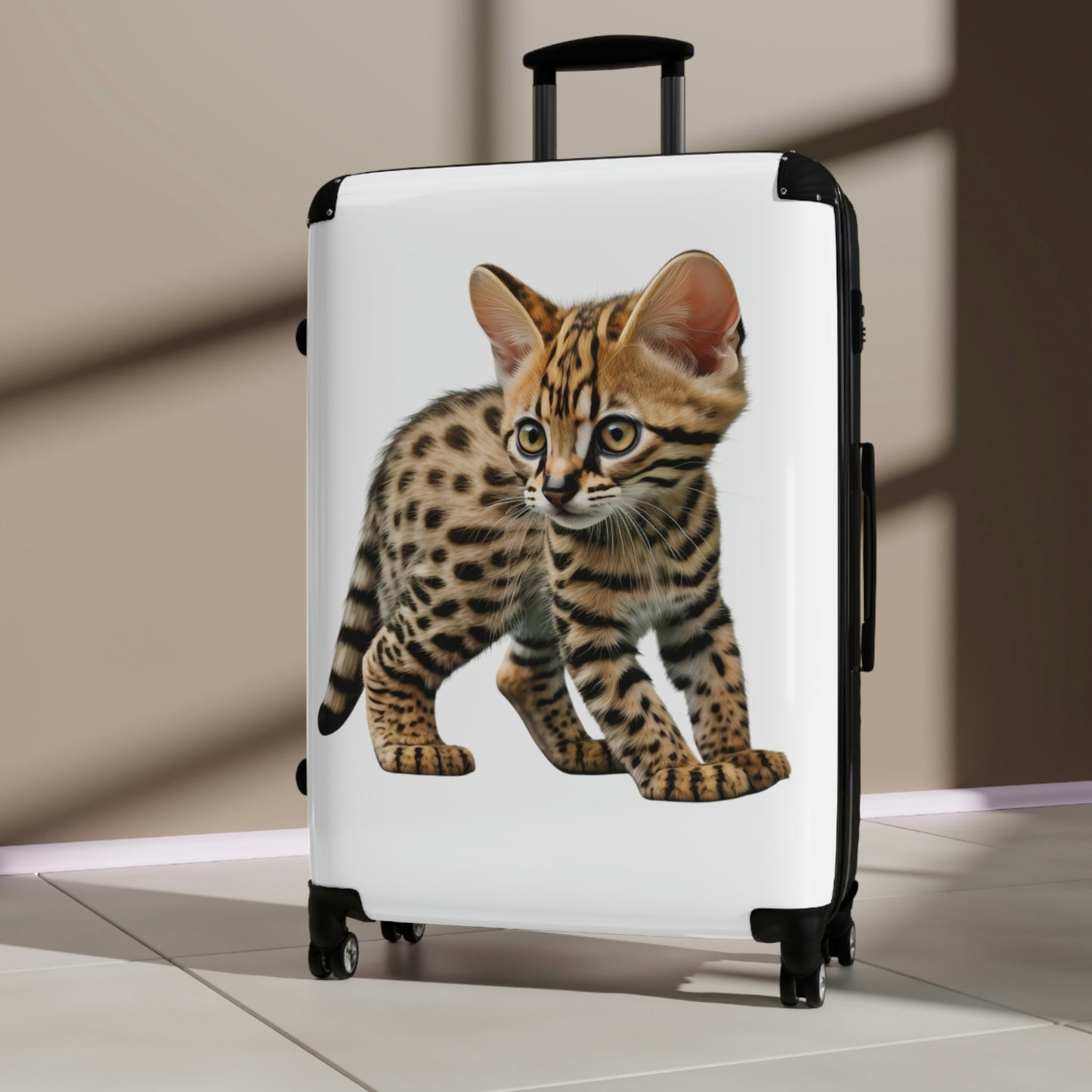 Bengal Kitten Suitcase, Unique Luggage Gift for Cat Lover, Bengal Cat Gift for Cat Dad