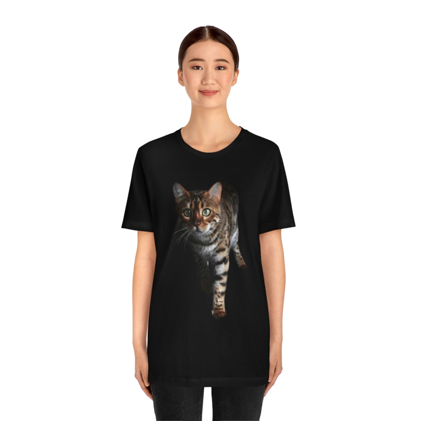 Personalized Bengal Cat T-shirt Unisex Jersey Short Sleeve Tee