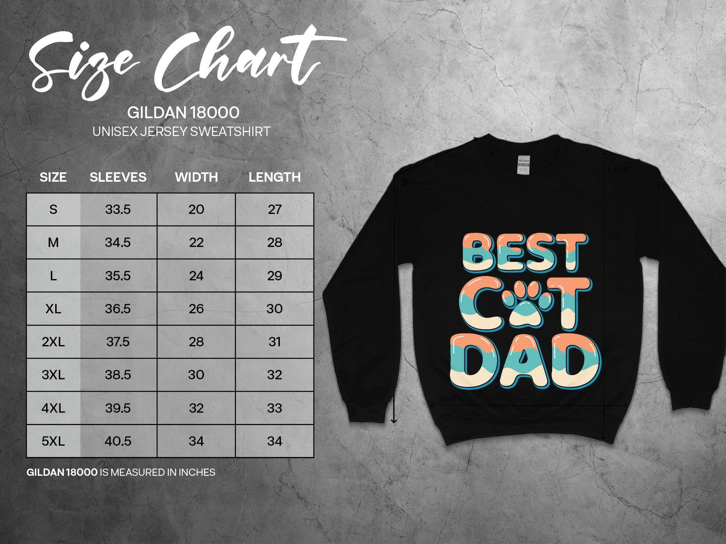 Cool Cat Dad Sweatshirt, Funny Feline Father's Day Crewneck Gift, Men's Cat Shirt, Cat Daddy Clothing, Cat Lover Gift