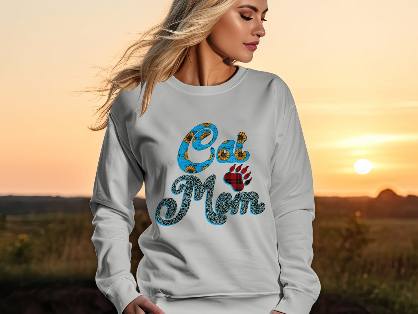 Cute Cat Mama Sweatshirt, Funny Feline Mom Sweat Top, Cat Mom Gift, Cat Pullover, Proud Cat Mom, Cat Lover Gift Mama Top