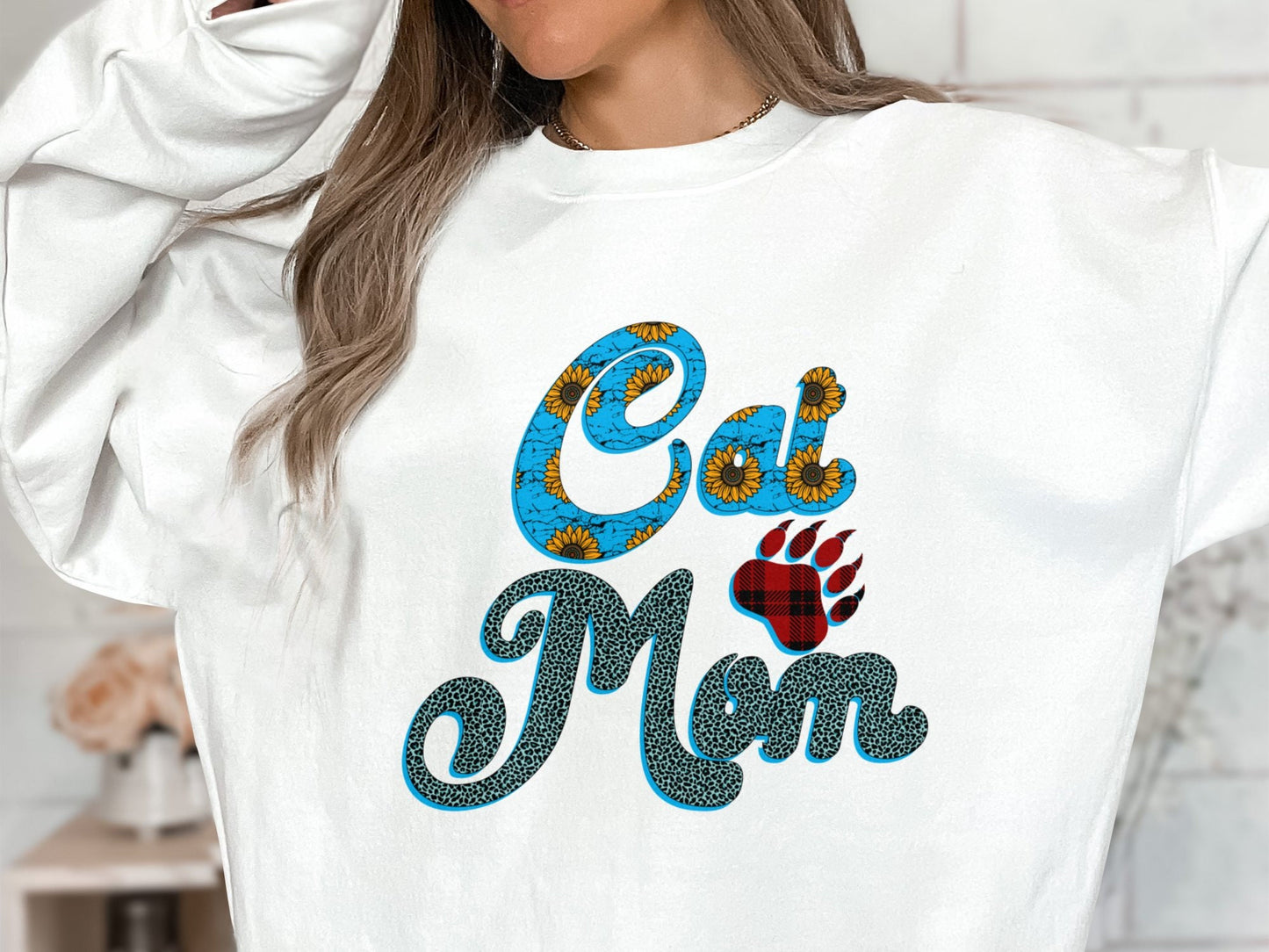 Cute Cat Mama Sweatshirt, Funny Feline Mom Sweat Top, Cat Mom Gift, Cat Pullover, Proud Cat Mom, Cat Lover Gift Mama Top