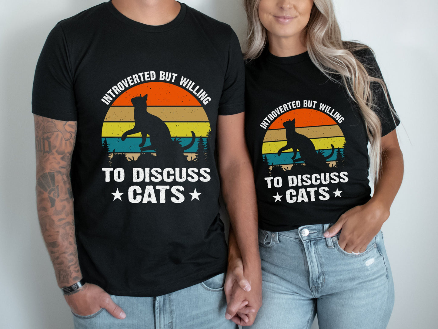 Funny Cat Shirt, Gift for Introverted Shy Person Cat Lover Crazy Cat Mom Dad Lady Unisex Jersey Short Sleeve Tee