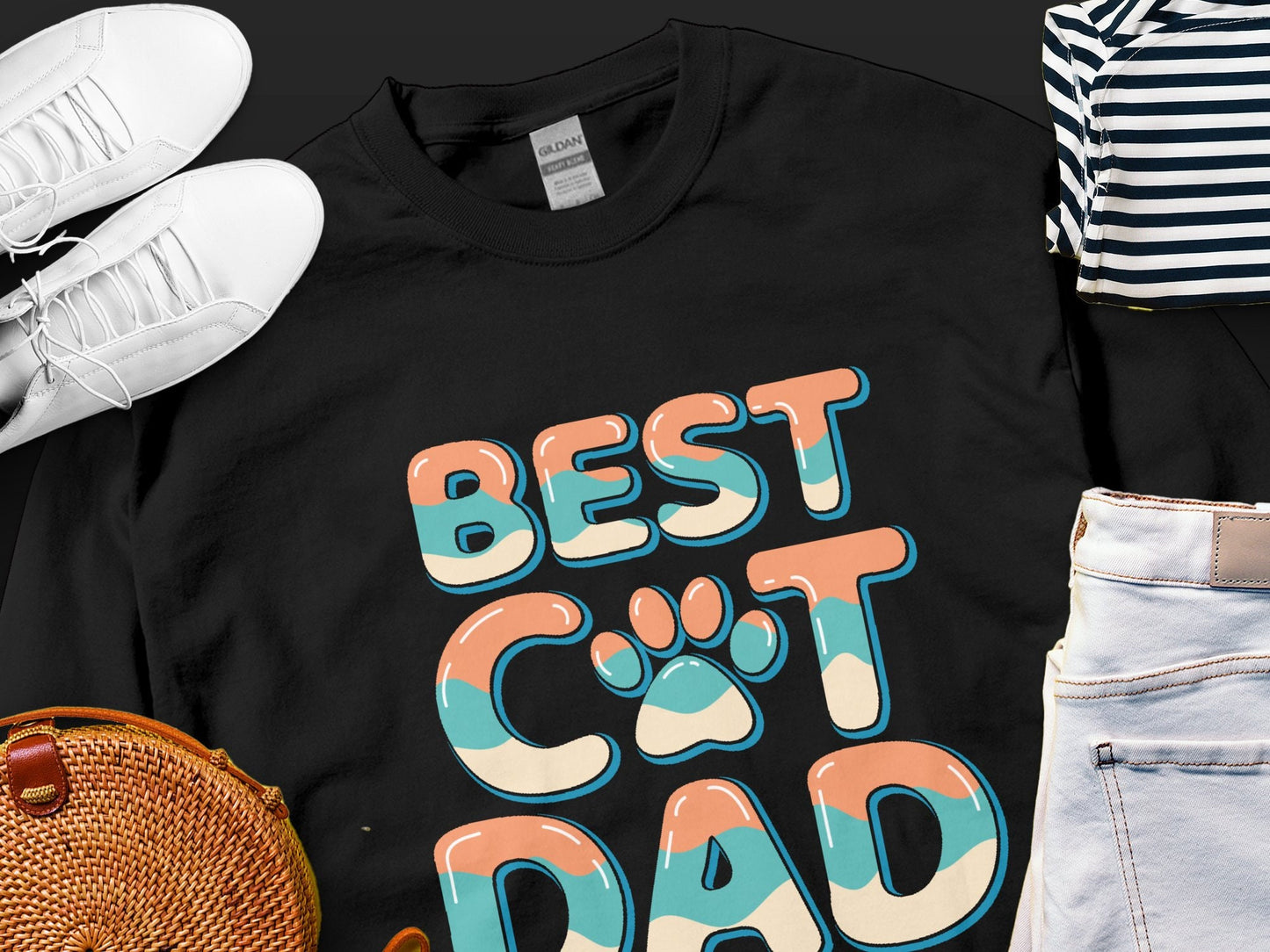 Cool Cat Dad Sweatshirt, Funny Feline Father's Day Crewneck Gift, Men's Cat Shirt, Cat Daddy Clothing, Cat Lover Gift