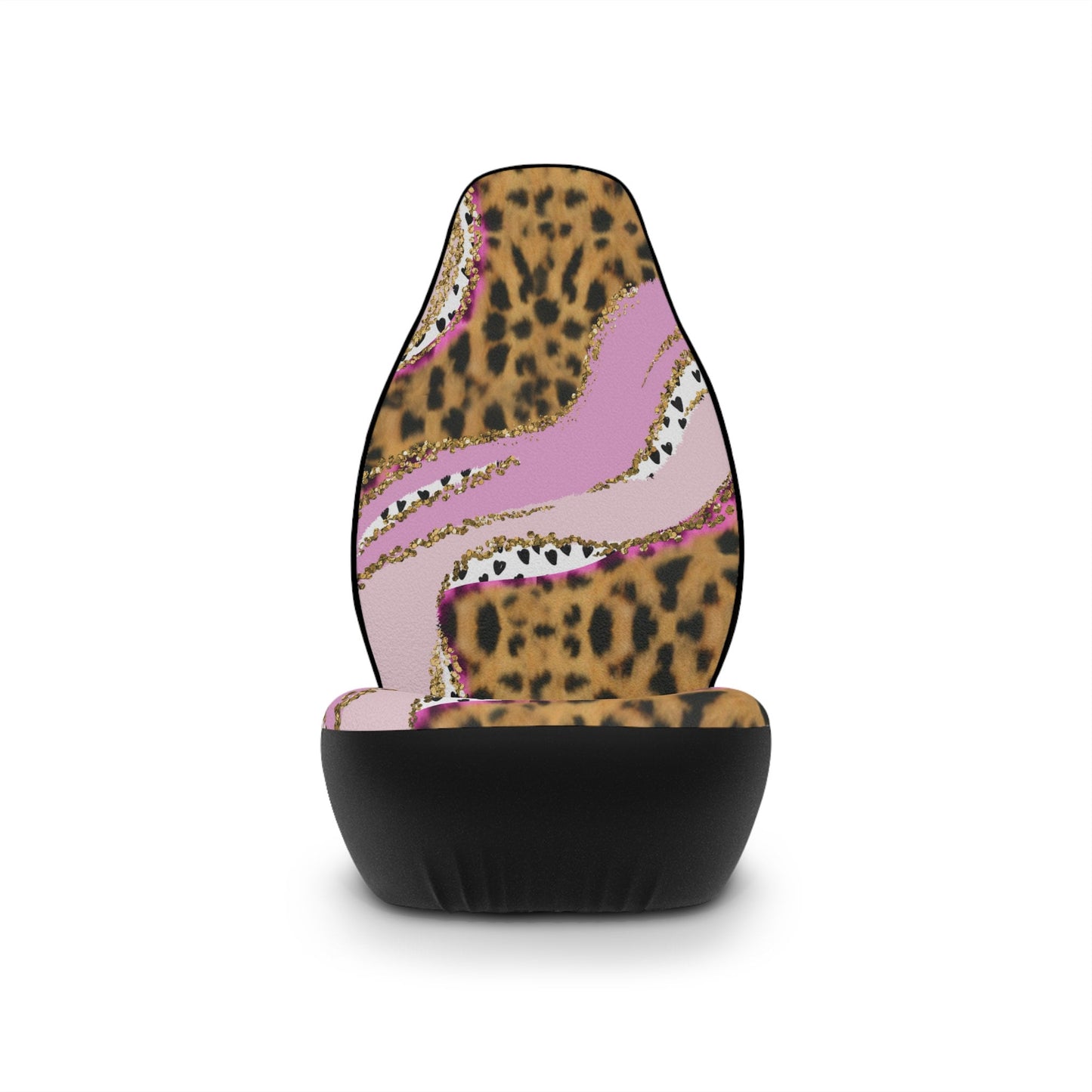 Pink Cheetah Print Car Seat Covers, Two Seat Covers, Leopard Print Pink Gift for Her
