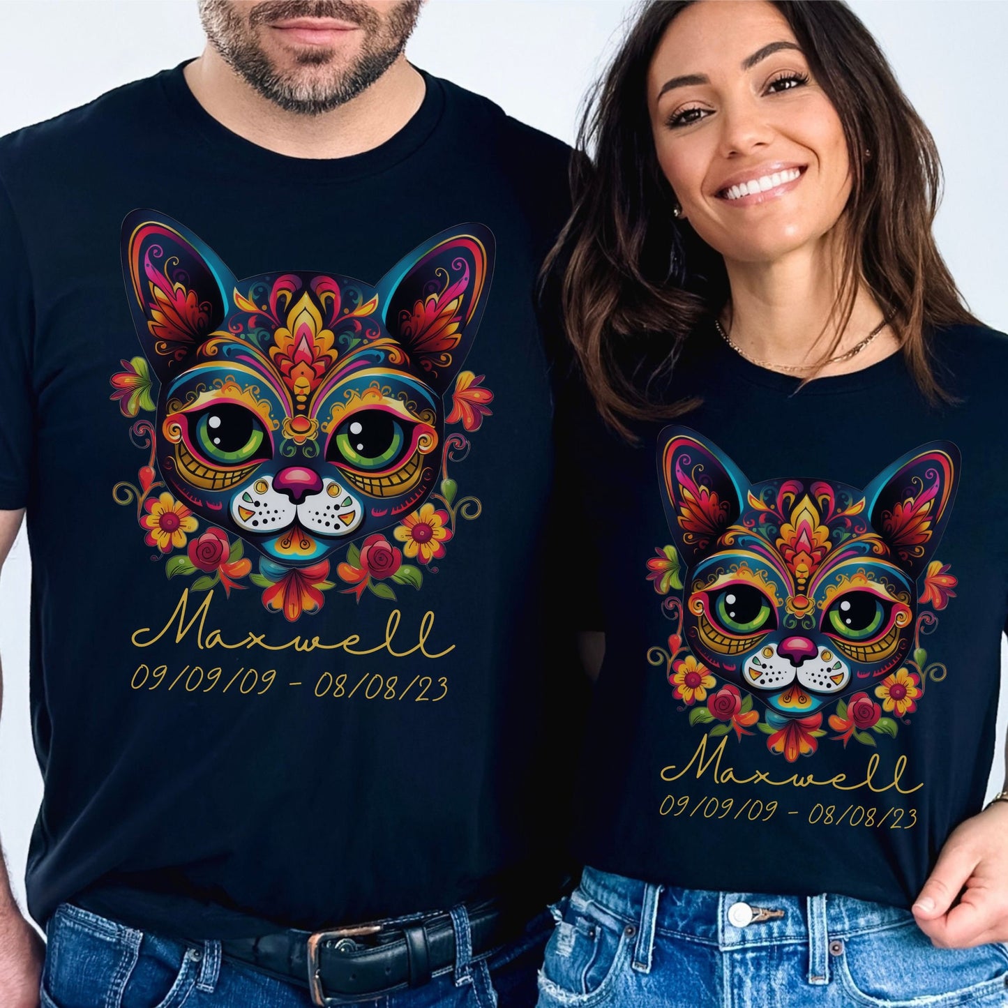 Personalized Cat Memorial Sweatshirt, Dia de los Muertos Shirt, Personalized Shirt for Cat Person, Catmemorial Personalizedmemorial Gift
