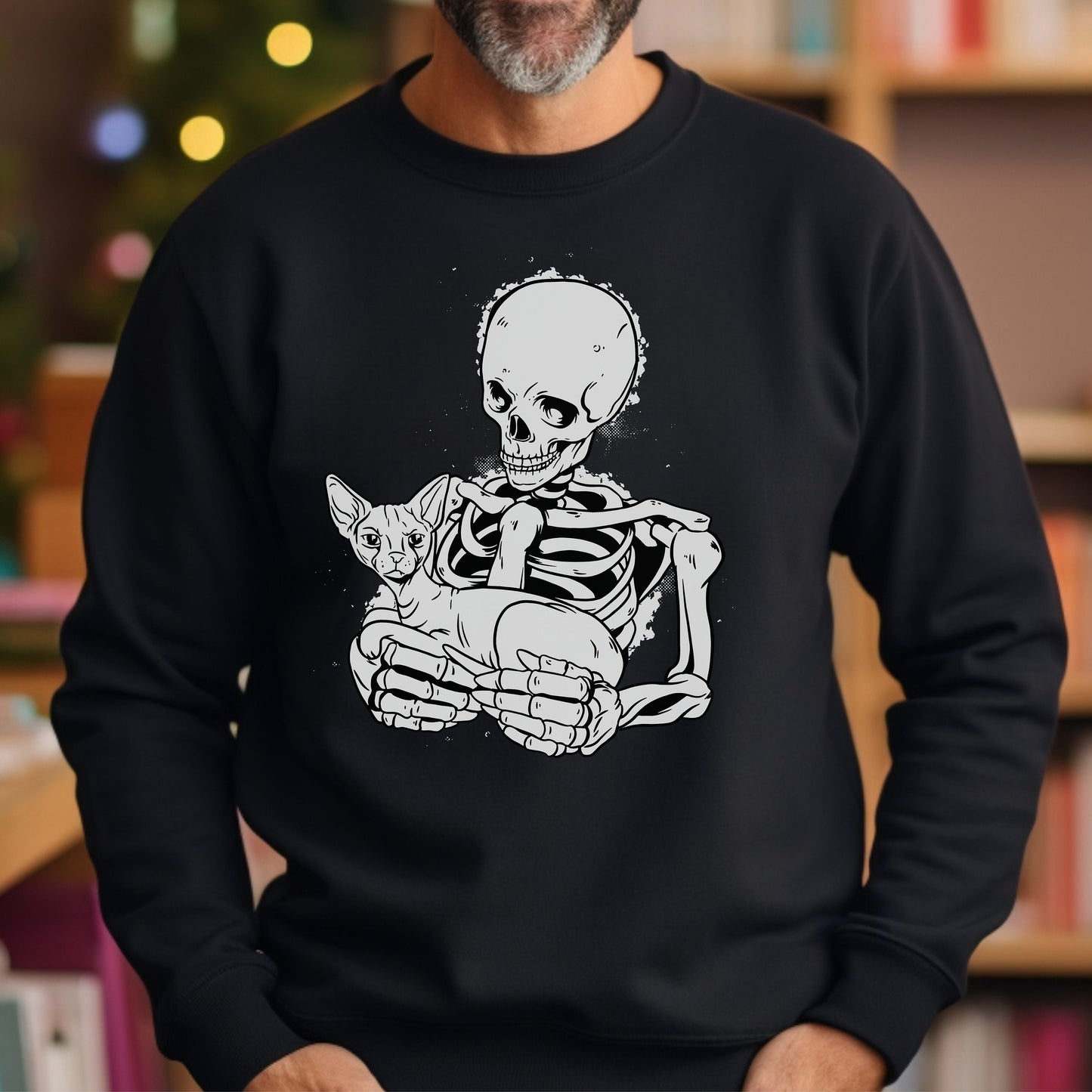 Sphynx Cat Sweater, Custom Cat Shirt, Sphynx Cat Clothes,Cat Mom Sweatshirt,Sphynx Cat Themed Gifts for Cat People,Goth Cat