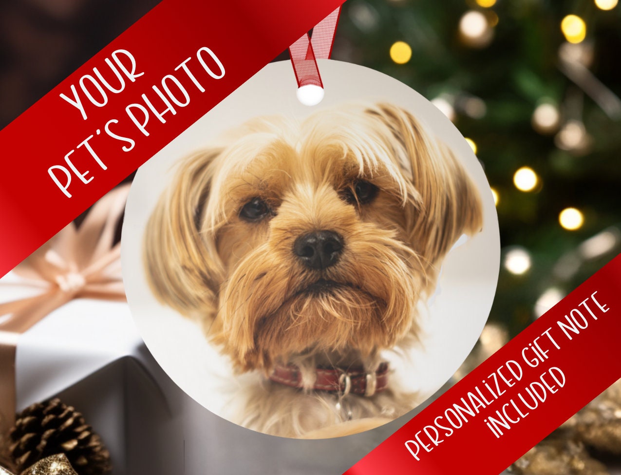 Family Pet Ornament, Personalized Photo Pet Gift, Custom Photo Ornament Both Sides, Pet Memorial Gift With Photo,Pet Loss Christmas Ornament
