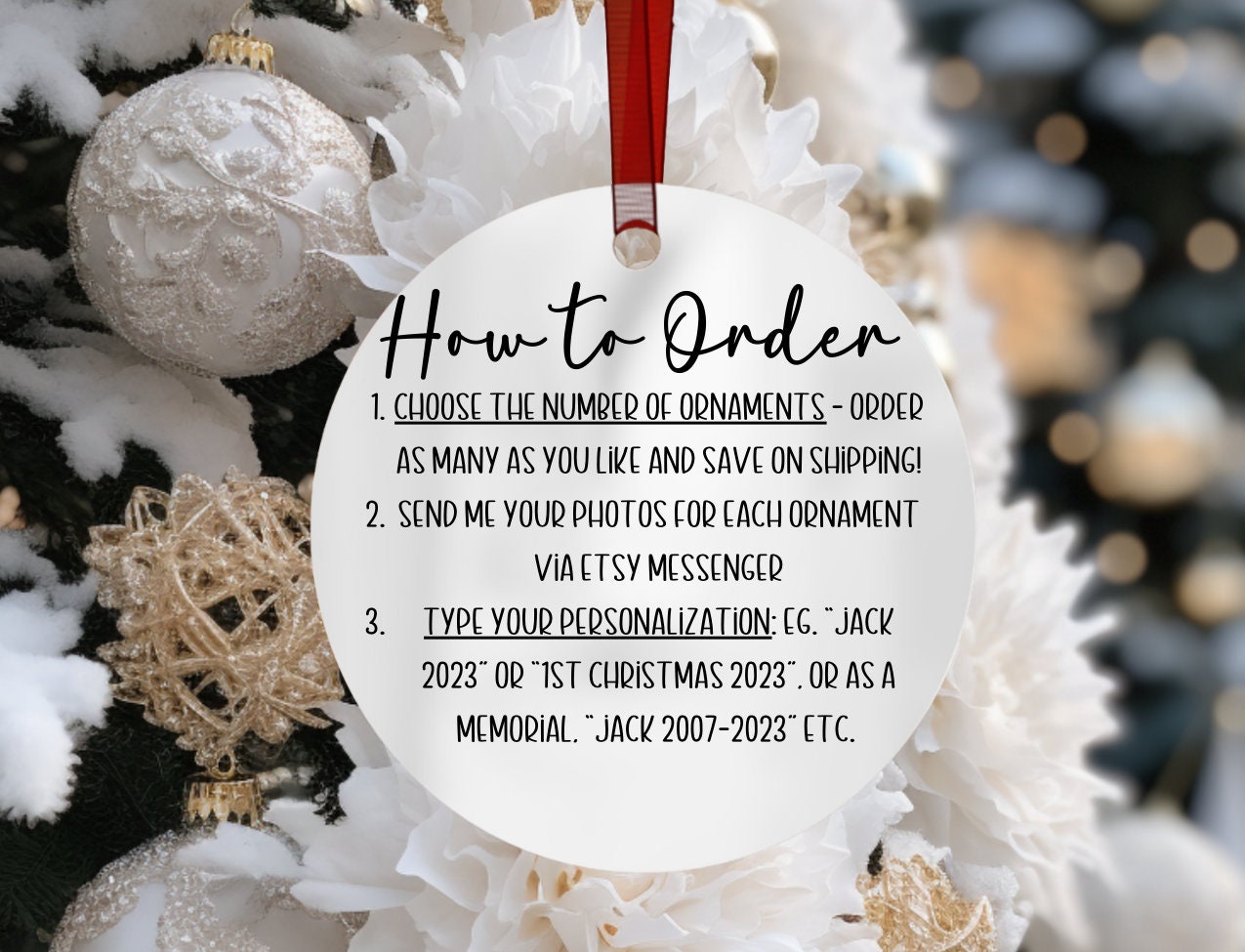 Family Pet Ornament, Personalized Photo Pet Gift, Custom Photo Ornament Both Sides, Pet Memorial Gift With Photo,Pet Loss Christmas Ornament