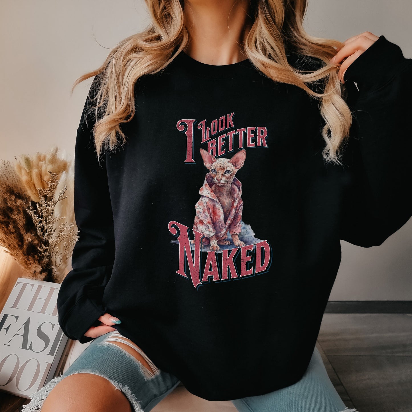 Funny Sphynx Cat Sweater,Cat Lovers Sweatshirt Gift,Custom Cat Shirt,Sphynx Cat Clothes,Sphynx Cat Themed Gifts for Cat People Moms Dads