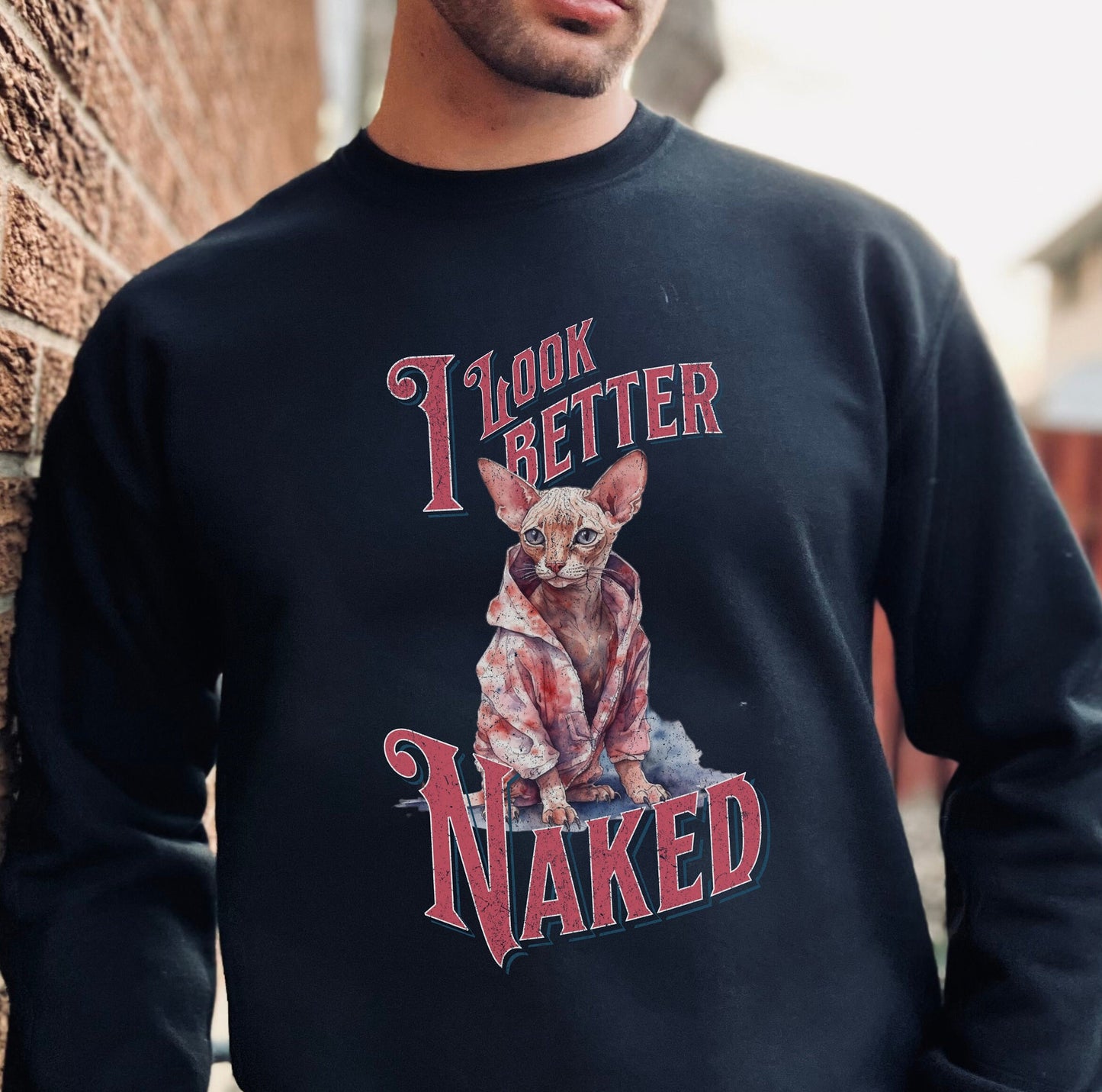 Funny Sphynx Cat Sweater,Cat Lovers Sweatshirt Gift,Custom Cat Shirt,Sphynx Cat Clothes,Sphynx Cat Themed Gifts for Cat People Moms Dads