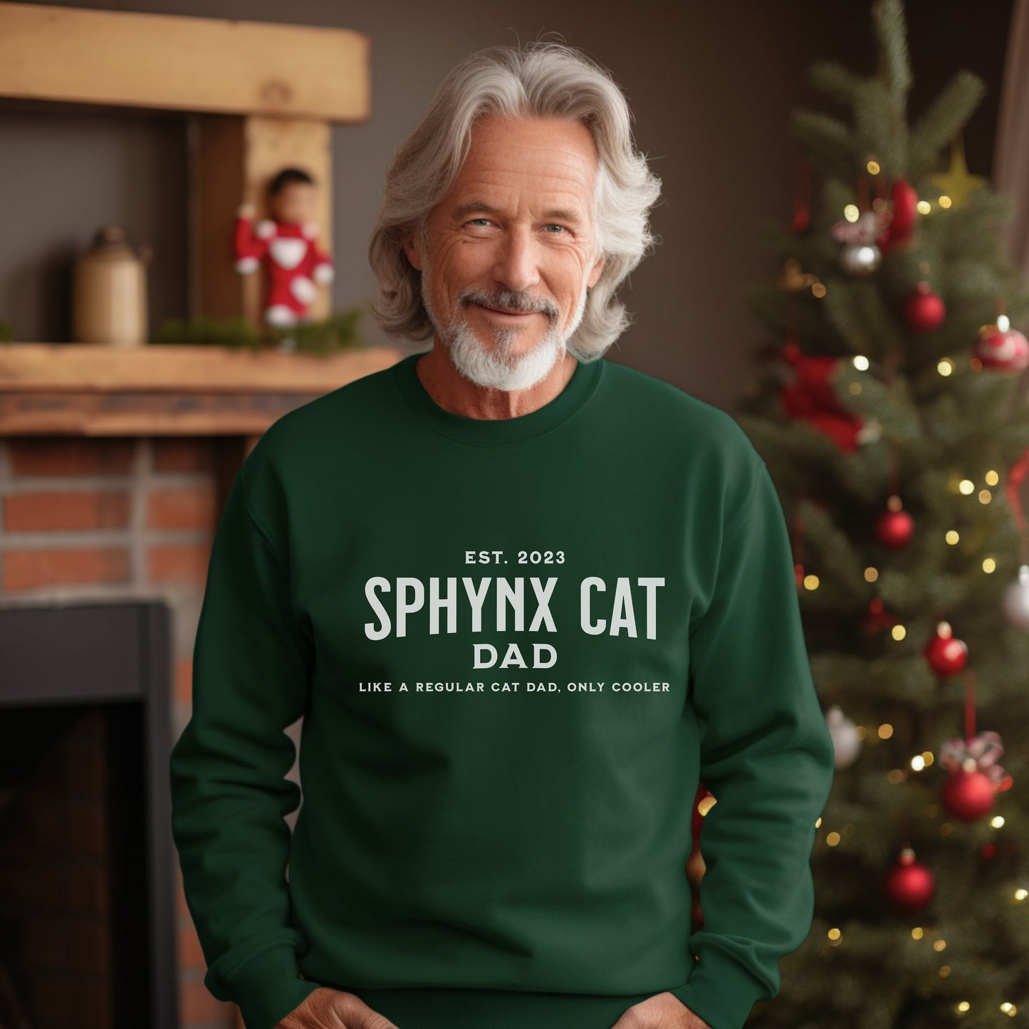 Sphynx Cat Sweater, Custom Cat Shirt, Sphynx Cat Daddy Clothes,Cat Dad Sweatshirt,Sphynx Cat Themed Gifts for Cat People,Hairless Sphynx Cat