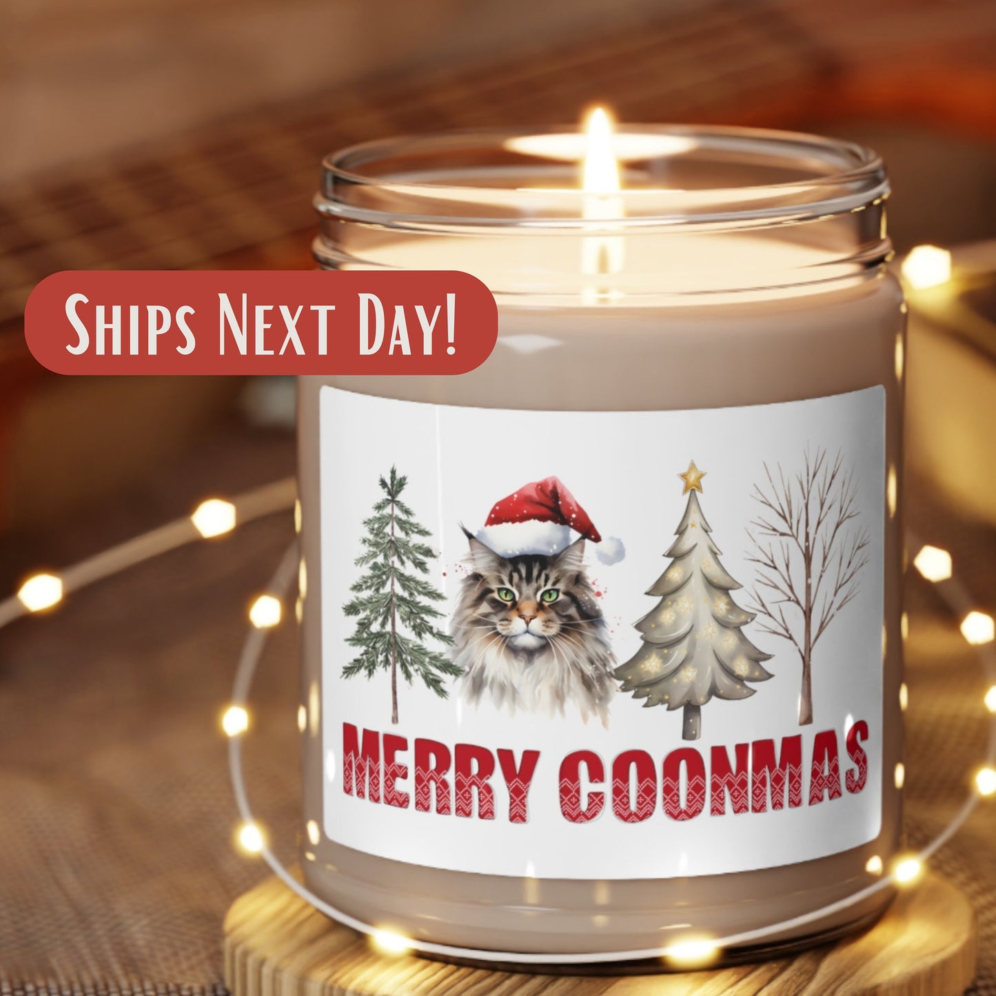 Christmas Mainecoon Candle,Cat Lover Gift,Maine Coon Soy Scented, Mainecoone Lover Gift,Coone Cat Gift,Maine Coon Cat Gift,Cat X-Mas Present