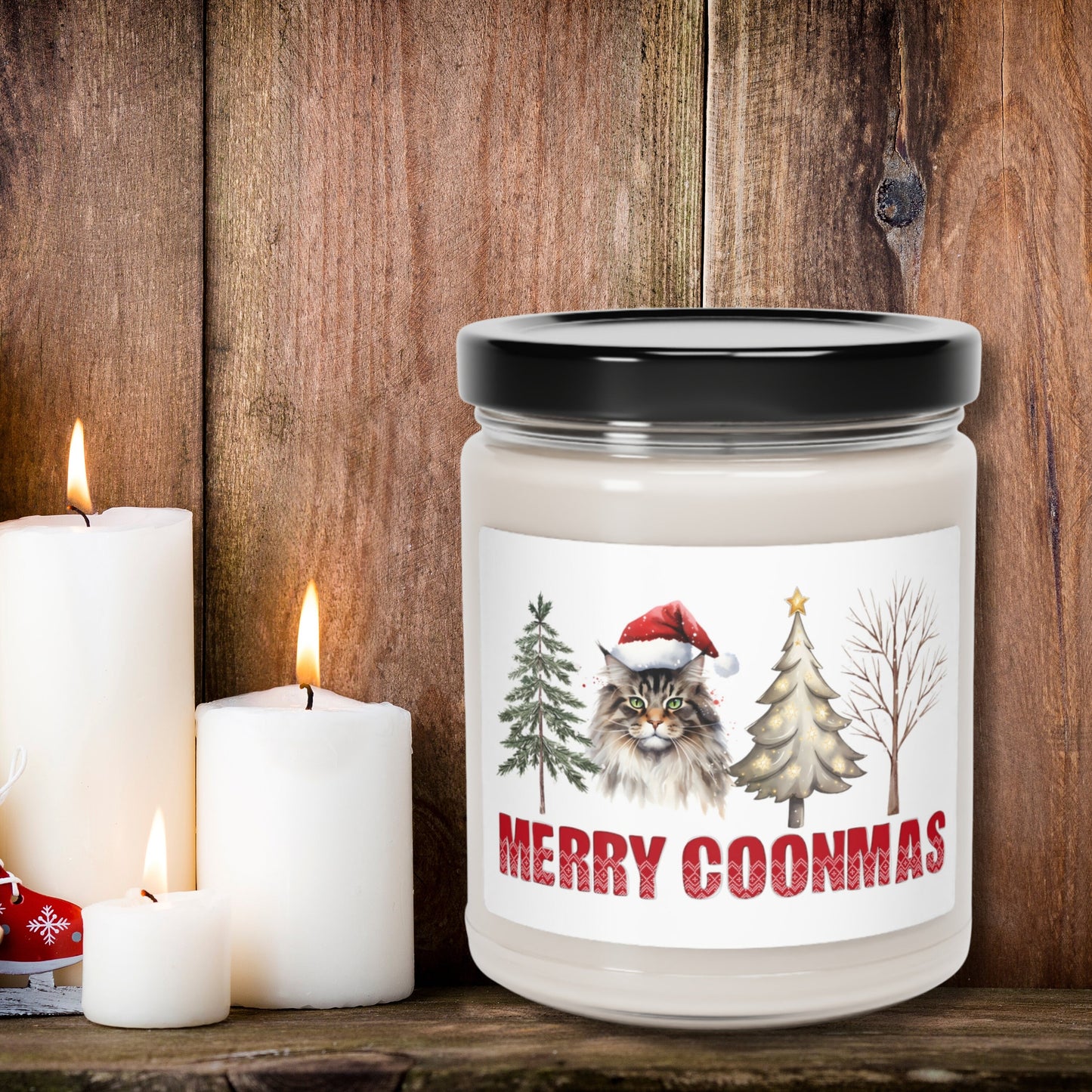 Christmas Mainecoon Candle,Cat Lover Gift,Maine Coon Soy Scented, Mainecoone Lover Gift,Coone Cat Gift,Maine Coon Cat Gift,Cat X-Mas Present