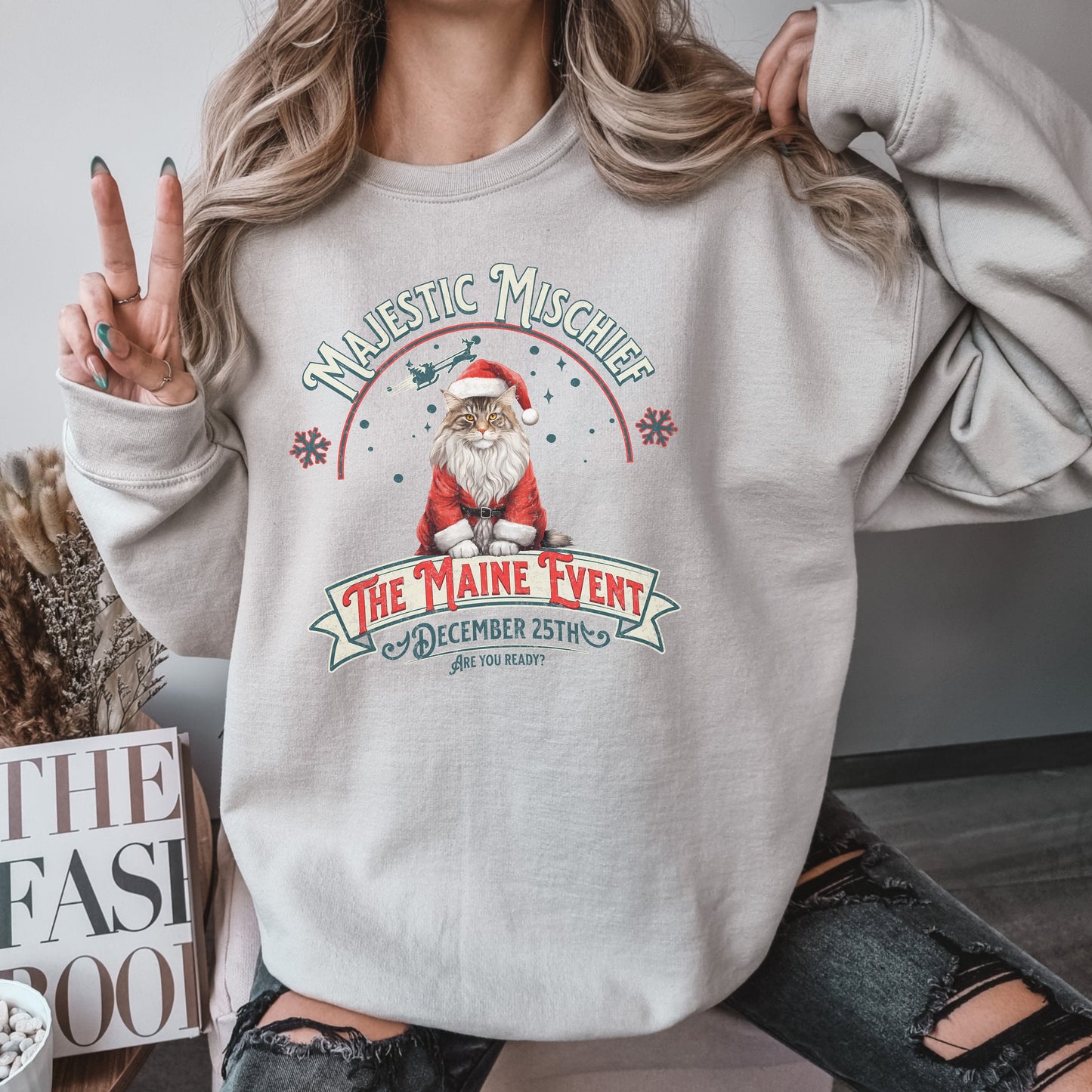 Christmas Mainecoon Cat Lover Gift, Maine Coon Sweatshirt, Mainecoone Sweater, Coone Cat Gift,Maine Coon Cat Gift, Main Coon Cat Lover Shirt