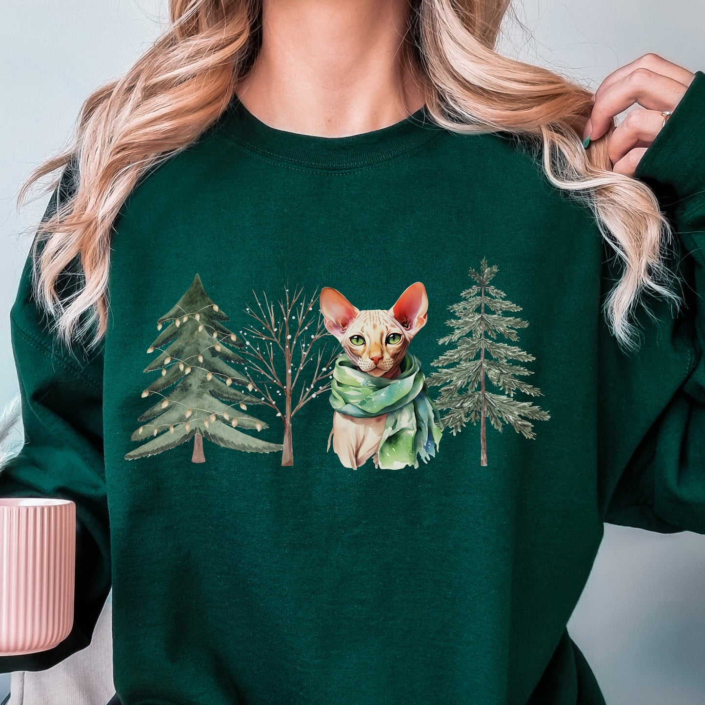 Christmas Sphynx Cat Sweater,Cat Lovers Sweatshirt Gift,Custom Cat Shirt,Sphynx Cat Clothes,Sphynx Cat Themed Gifts for Cat People Moms Dads