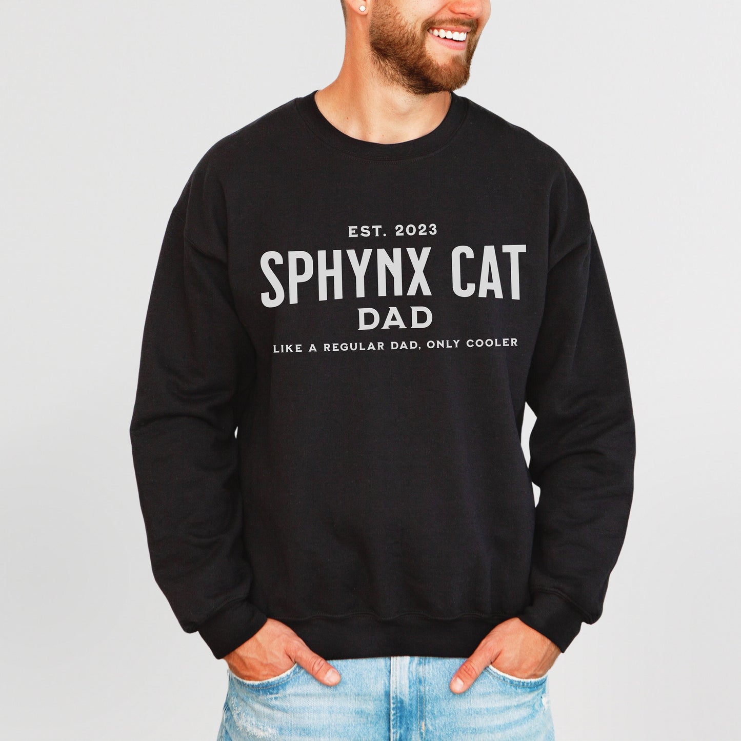 Sphynx Cat Sweater, Custom Cat Shirt, Sphynx Cat Daddy Clothes,Cat Dad Sweatshirt,Sphynx Cat Themed Gifts for Cat People,Hairless Sphynx Cat
