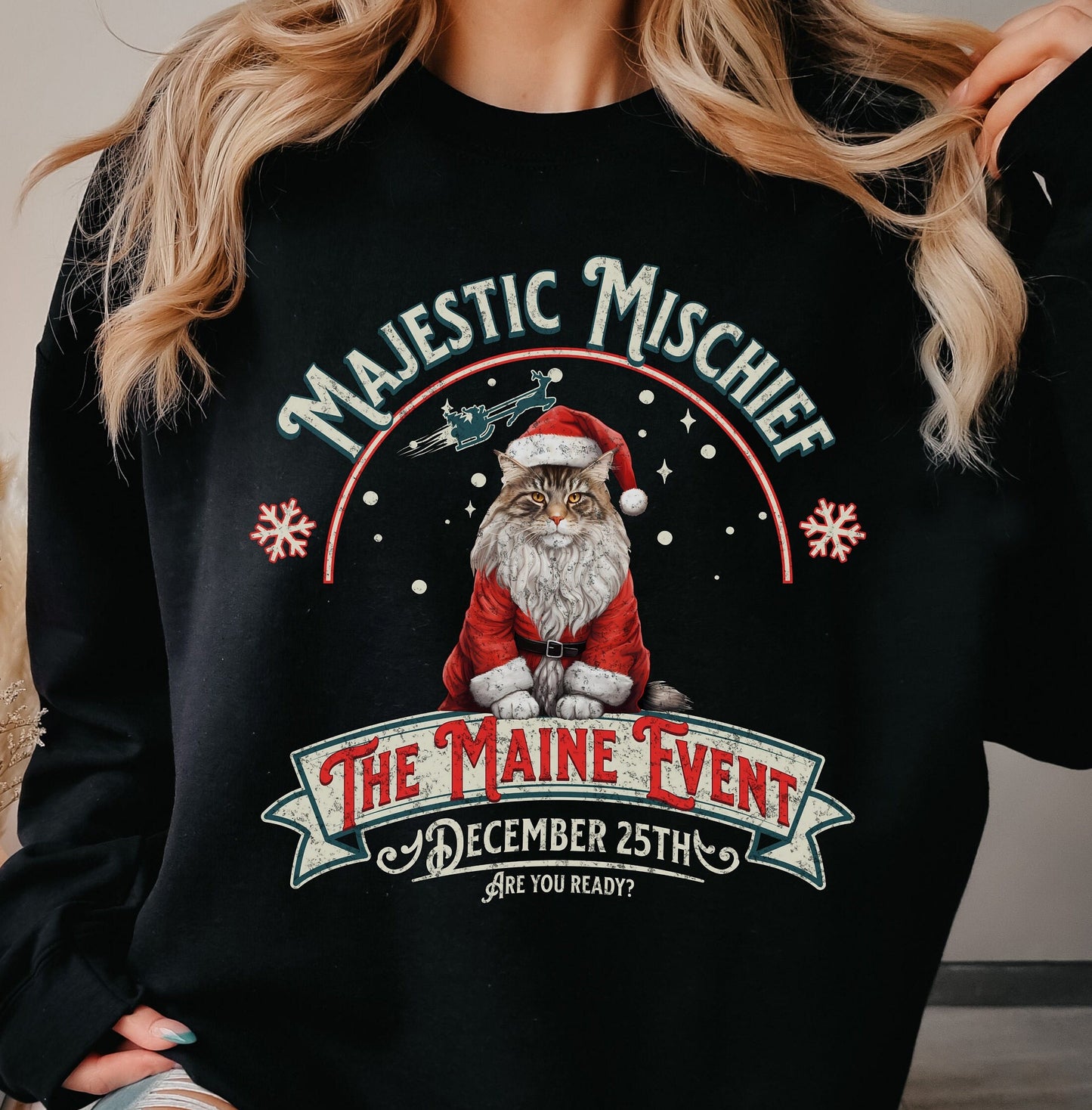 Christmas Mainecoon Cat Lover Gift, Maine Coon Sweatshirt, Mainecoone Sweater, Coone Cat Gift,Maine Coon Cat Gift, Main Coon Cat Lover Shirt