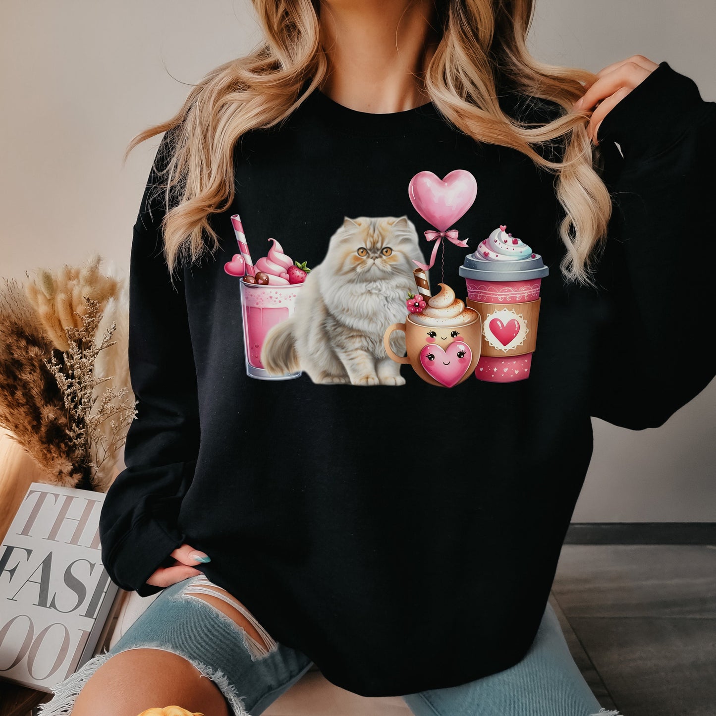 Persian Cat Valentines Shirt Shirazi Cat Sweater Persian Parent Apparel Gift for Cat Lover Persian Cat Gift Sweatshirt Persian Lover Present