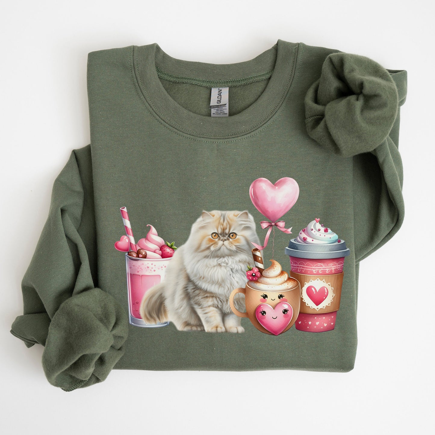 Persian Cat Valentines Shirt Shirazi Cat Sweater Persian Parent Apparel Gift for Cat Lover Persian Cat Gift Sweatshirt Persian Lover Present