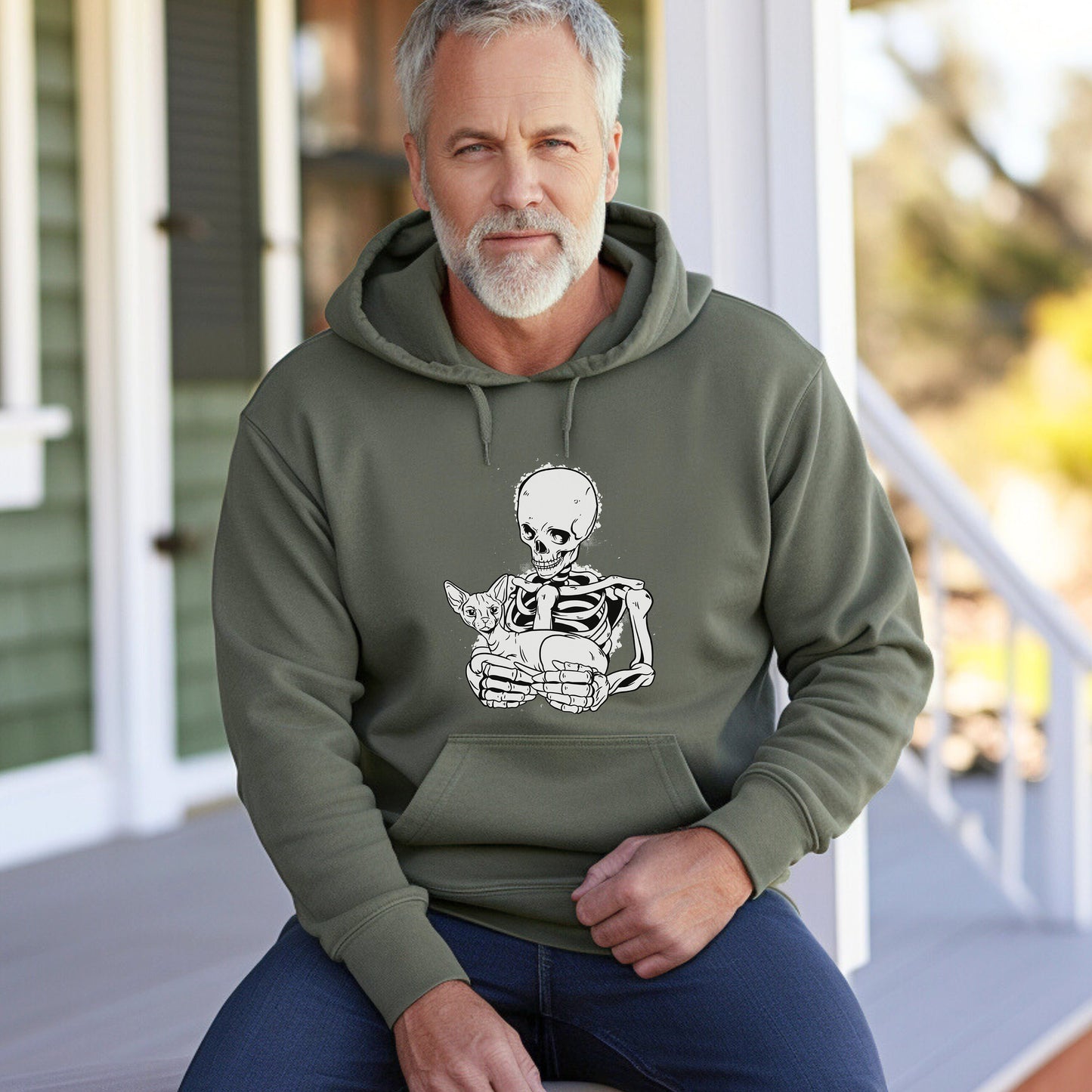 Sphynx Cat Skeleton Sweater, Custom Cat Shirt, Sphynx Cat Clothes,Cat Mom Sweatshirt,Sphynx Cat Halloween Sweatshirt,Hairless Goth Cat Shirt