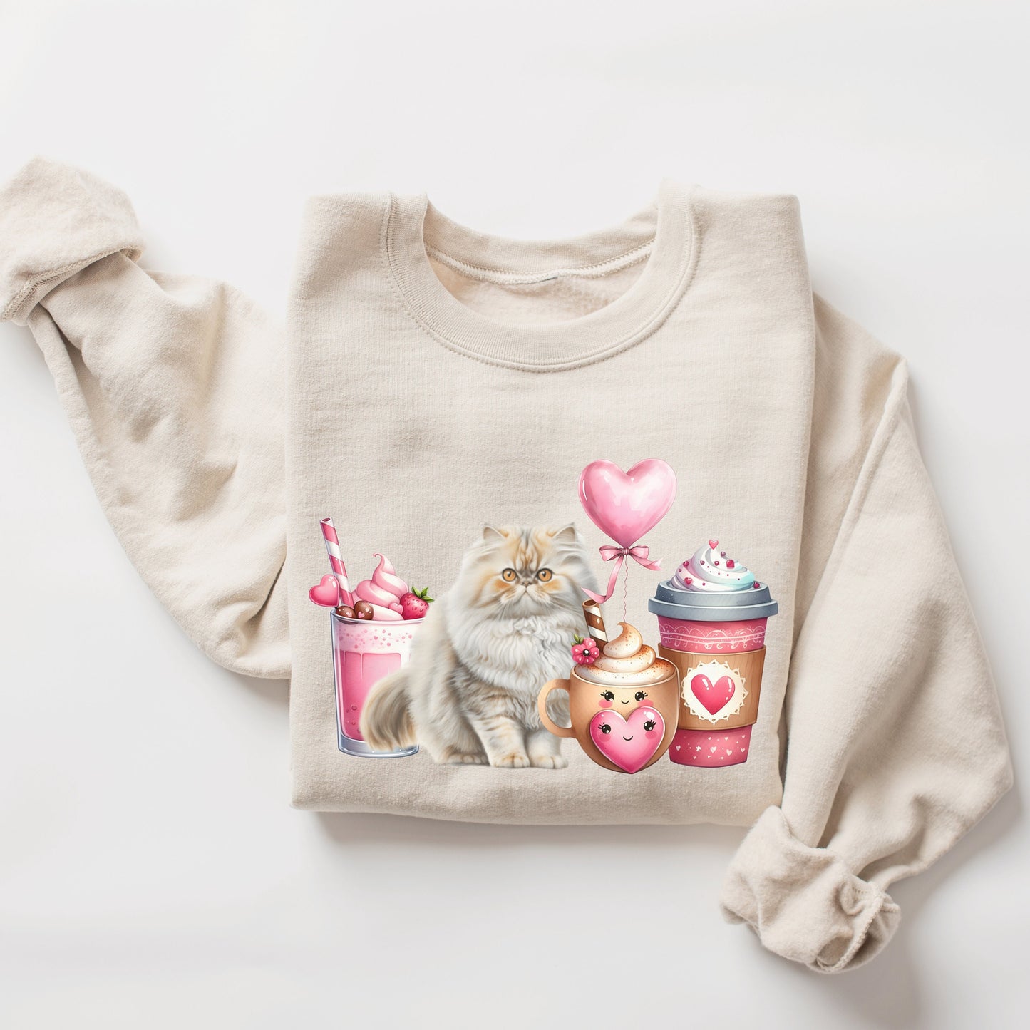 Persian Cat Valentines Shirt Shirazi Cat Sweater Persian Parent Apparel Gift for Cat Lover Persian Cat Gift Sweatshirt Persian Lover Present
