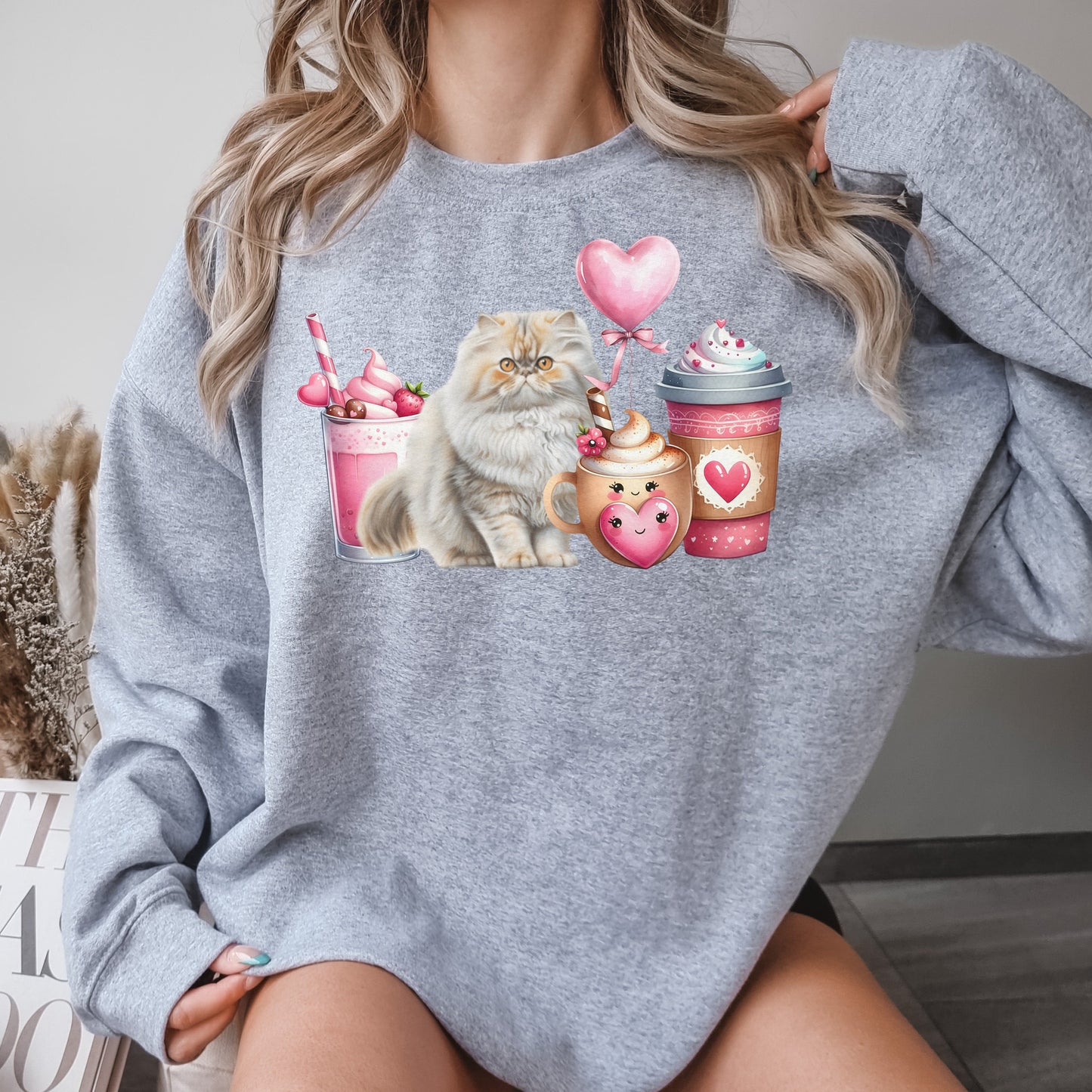 Persian Cat Valentines Shirt Shirazi Cat Sweater Persian Parent Apparel Gift for Cat Lover Persian Cat Gift Sweatshirt Persian Lover Present