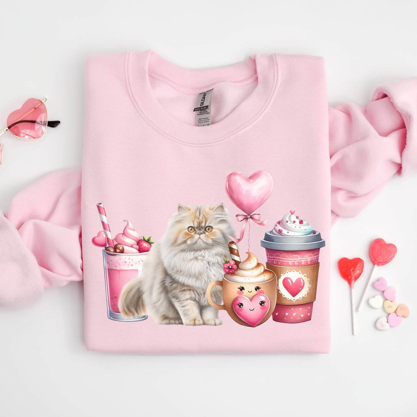 Persian Cat Valentines Shirt Shirazi Cat Sweater Persian Parent Apparel Gift for Cat Lover Persian Cat Gift Sweatshirt Persian Lover Present