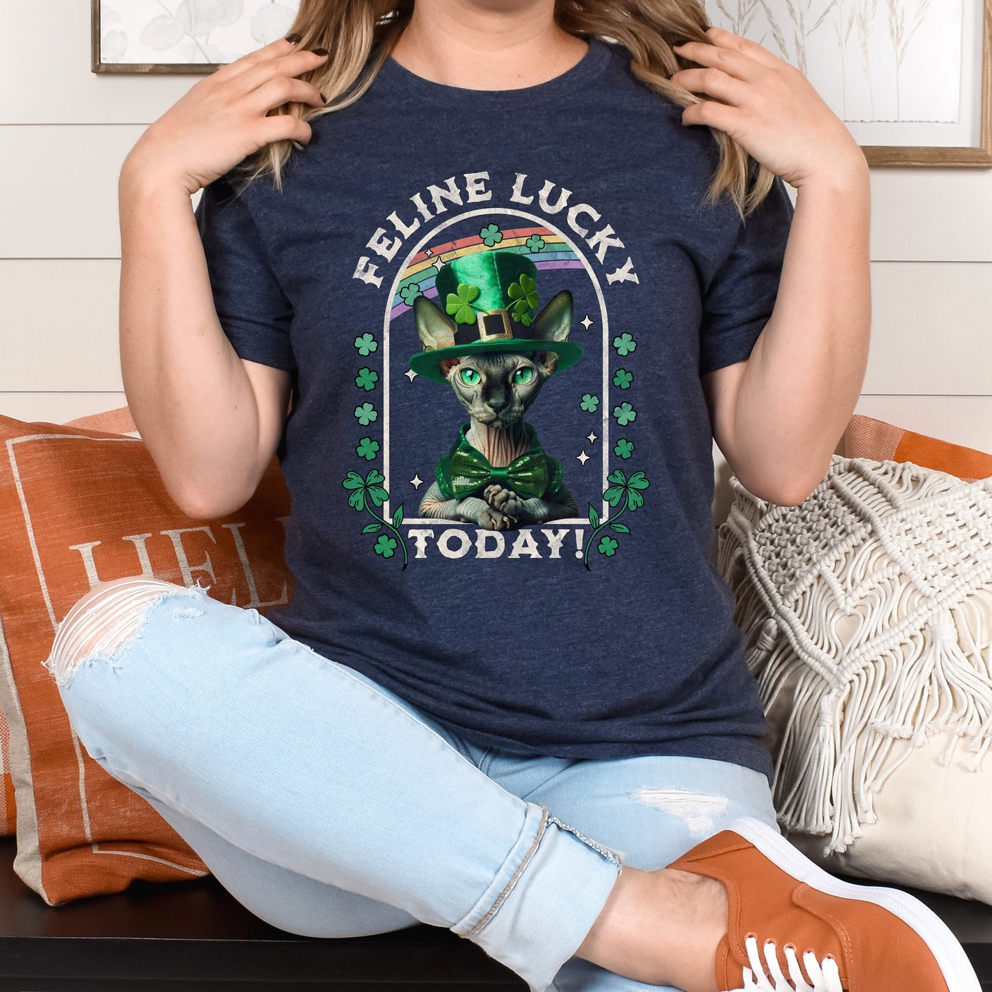 Sphynx Cat St Patricks Day tShirt Leprechaun Cat St. Paddy's Cat St. Patricks Cat Sphynx Cat Clothes Sphynx Cat Themed Gifts Green Cat Shirt