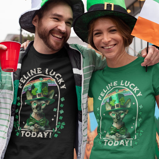 Sphynx Cat St Patricks Day tShirt Leprechaun Cat St. Paddy's Cat St. Patricks Cat Sphynx Cat Clothes Sphynx Cat Themed Gifts Green Cat Shirt