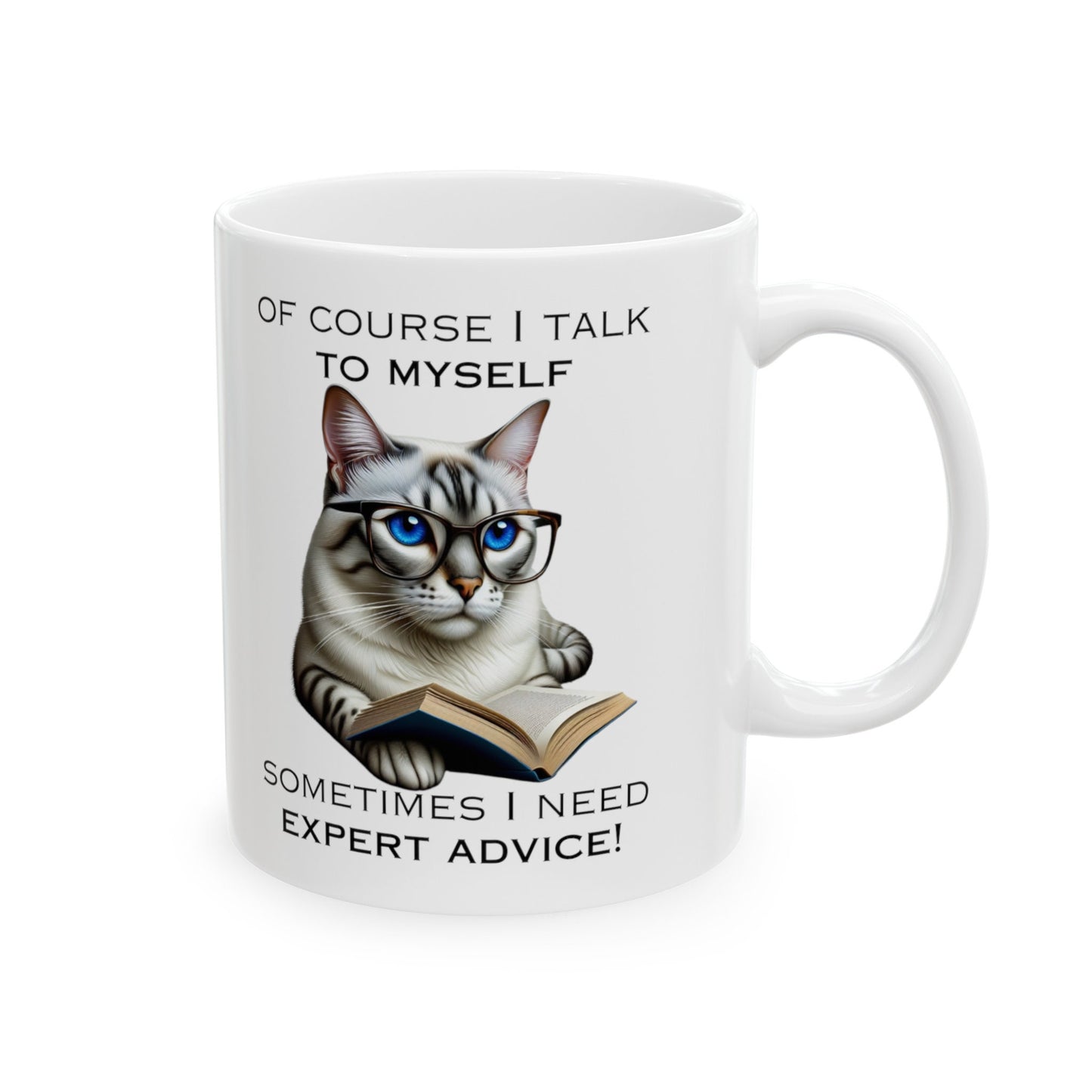 Funny Office Mug Of Course I Talk To Myself Gift for Cat Lover Bengal Cat Mugs Sarcastic Gag Gifts Tea Coffee Cup Coworker Boss Office Gift