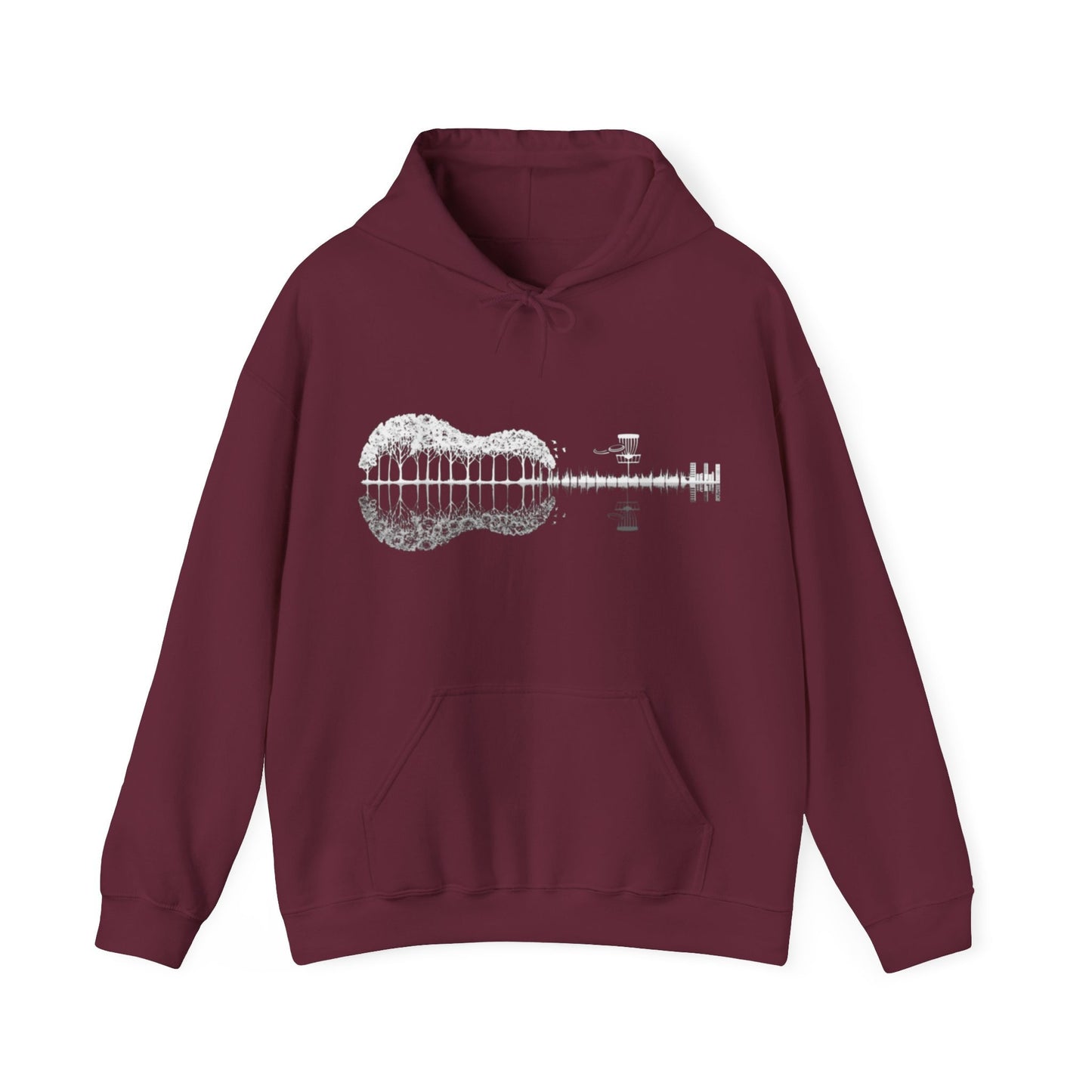 Disc Golf Guitar Hoodie, Gift for Disc Golf and Guitar Lovers, Disc Golf Shirt, Guitar Gift, Unisex Heavy Blend™ Hooded Sweatshirt