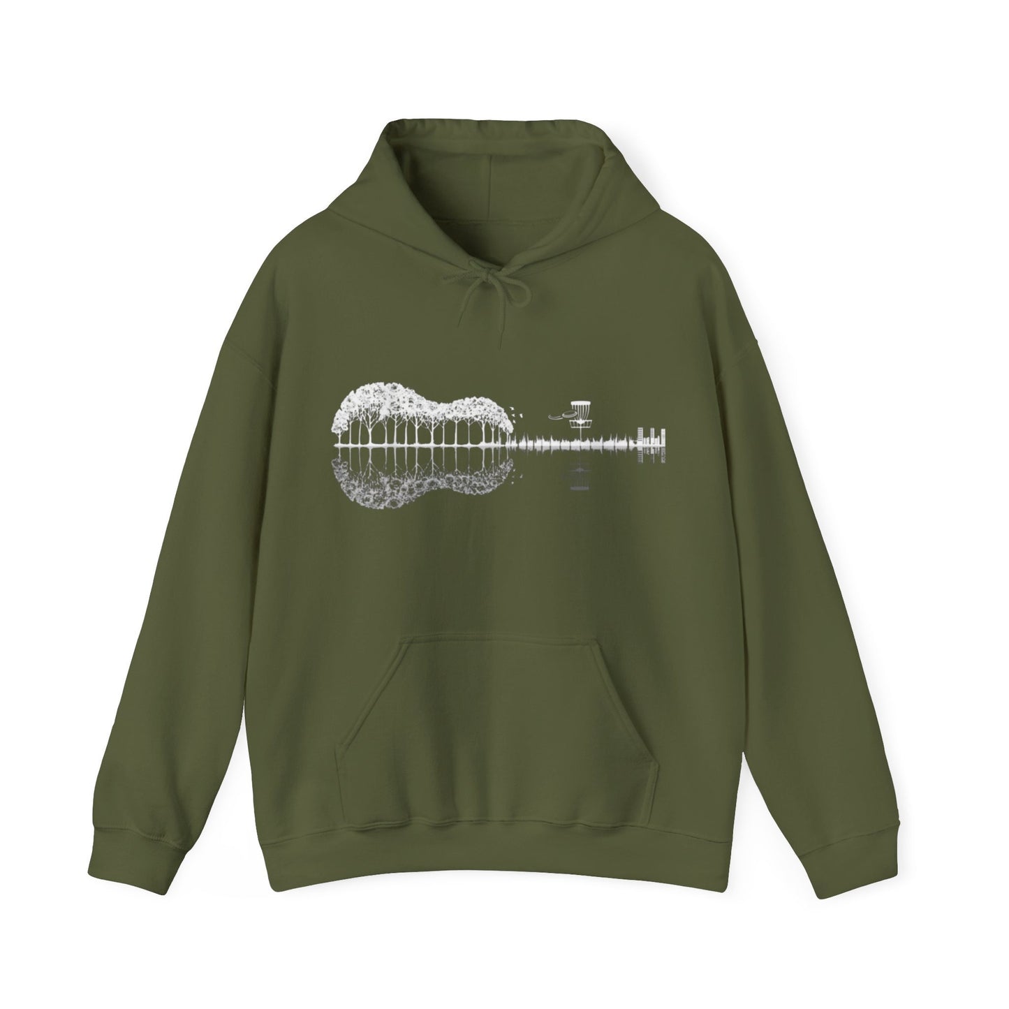Disc Golf Guitar Hoodie, Gift for Disc Golf and Guitar Lovers, Disc Golf Shirt, Guitar Gift, Unisex Heavy Blend™ Hooded Sweatshirt
