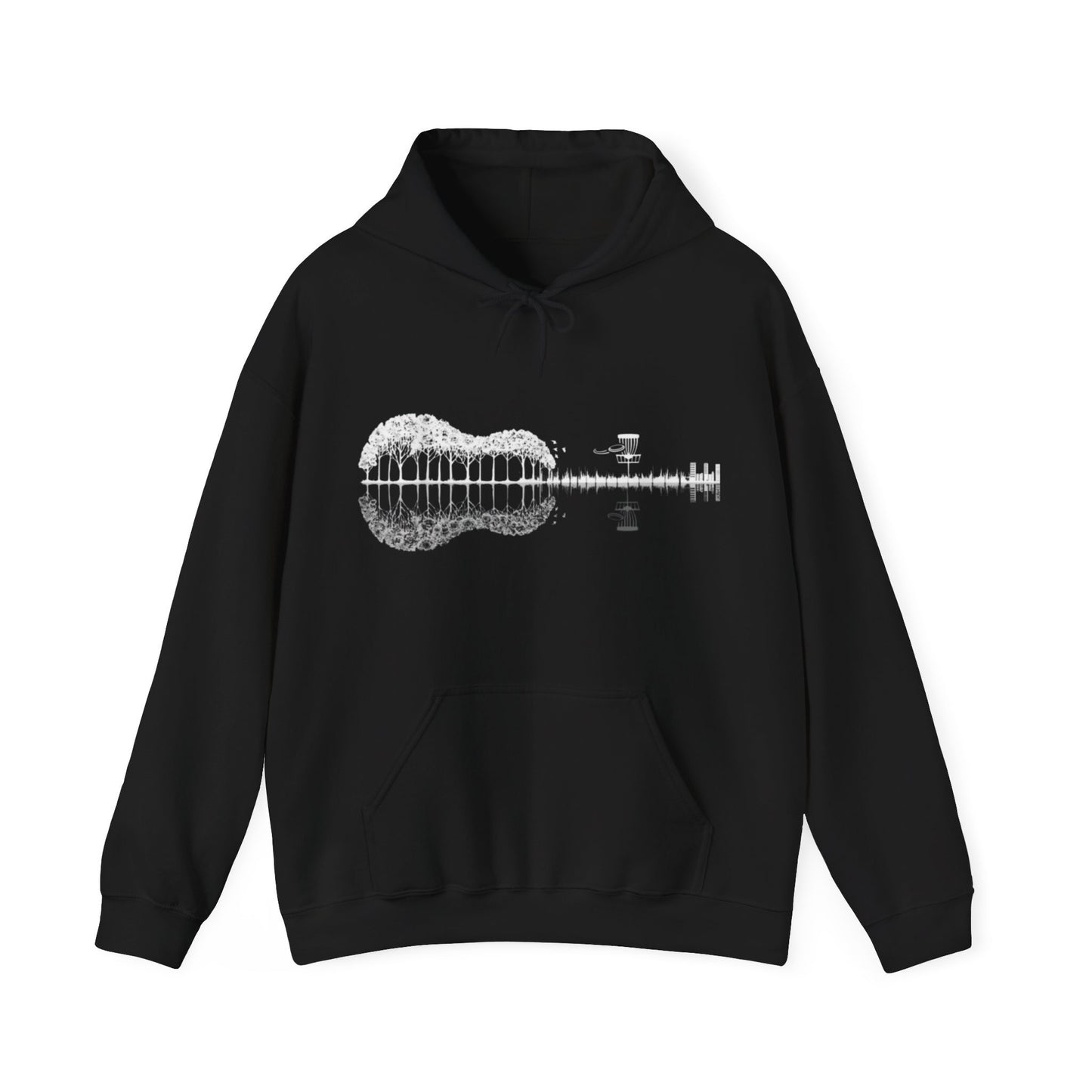 Disc Golf Guitar Hoodie, Gift for Disc Golf and Guitar Lovers, Disc Golf Shirt, Guitar Gift, Unisex Heavy Blend™ Hooded Sweatshirt