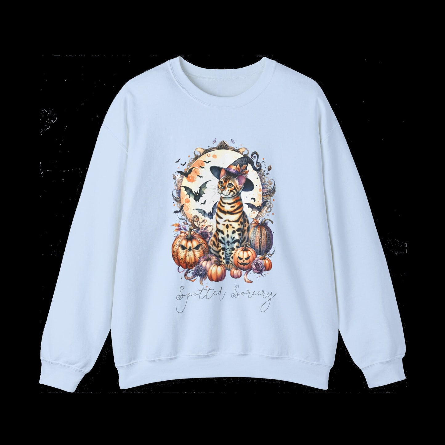 Halloween Bengal Cat Sweatshirt Spooky Cat Mom Sweater Witchy Bengal Cat Shirt Gift for Cat Owner Halloween Cat Present Bengal Crewneck