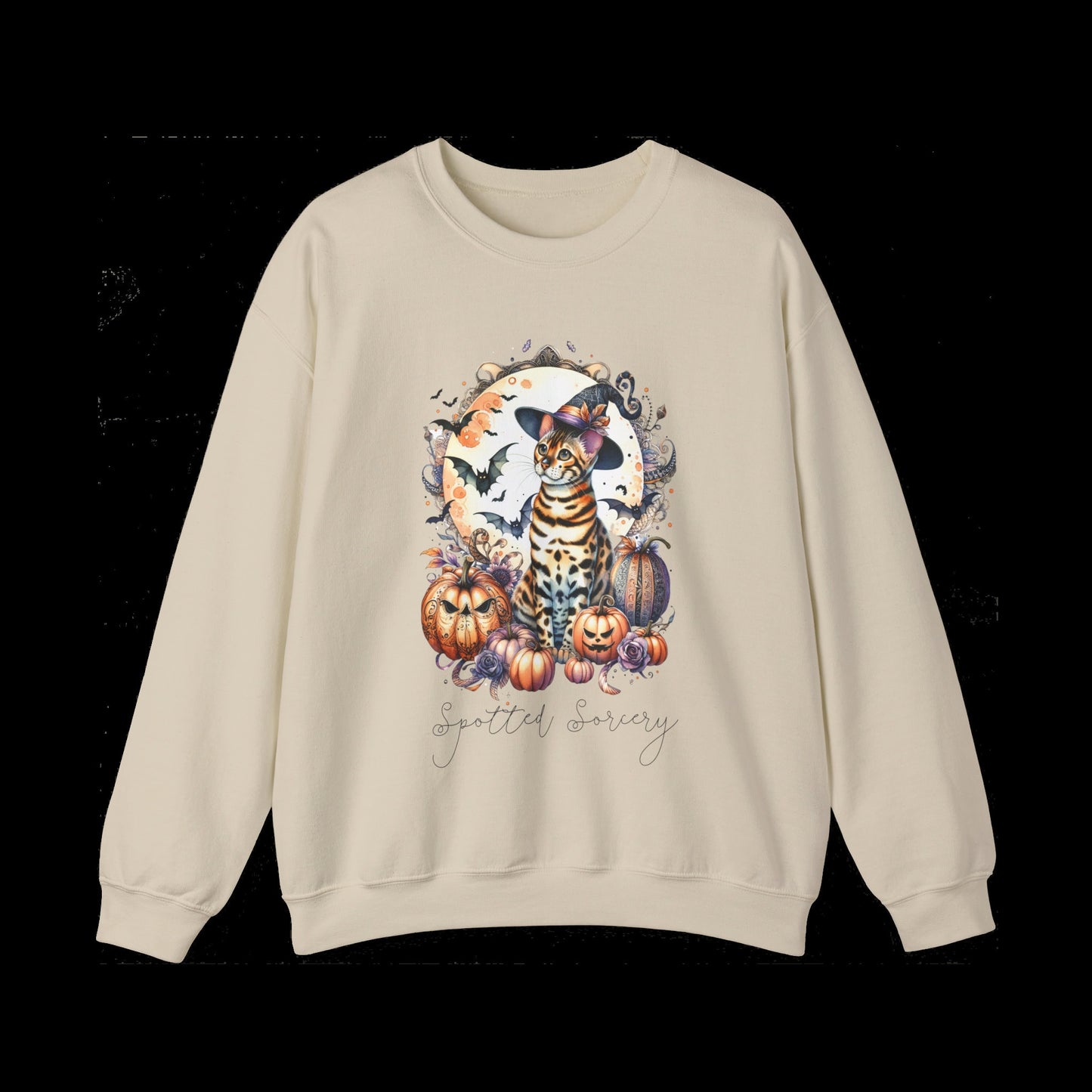 Halloween Bengal Cat Sweatshirt Spooky Cat Mom Sweater Witchy Bengal Cat Shirt Gift for Cat Owner Halloween Cat Present Bengal Crewneck