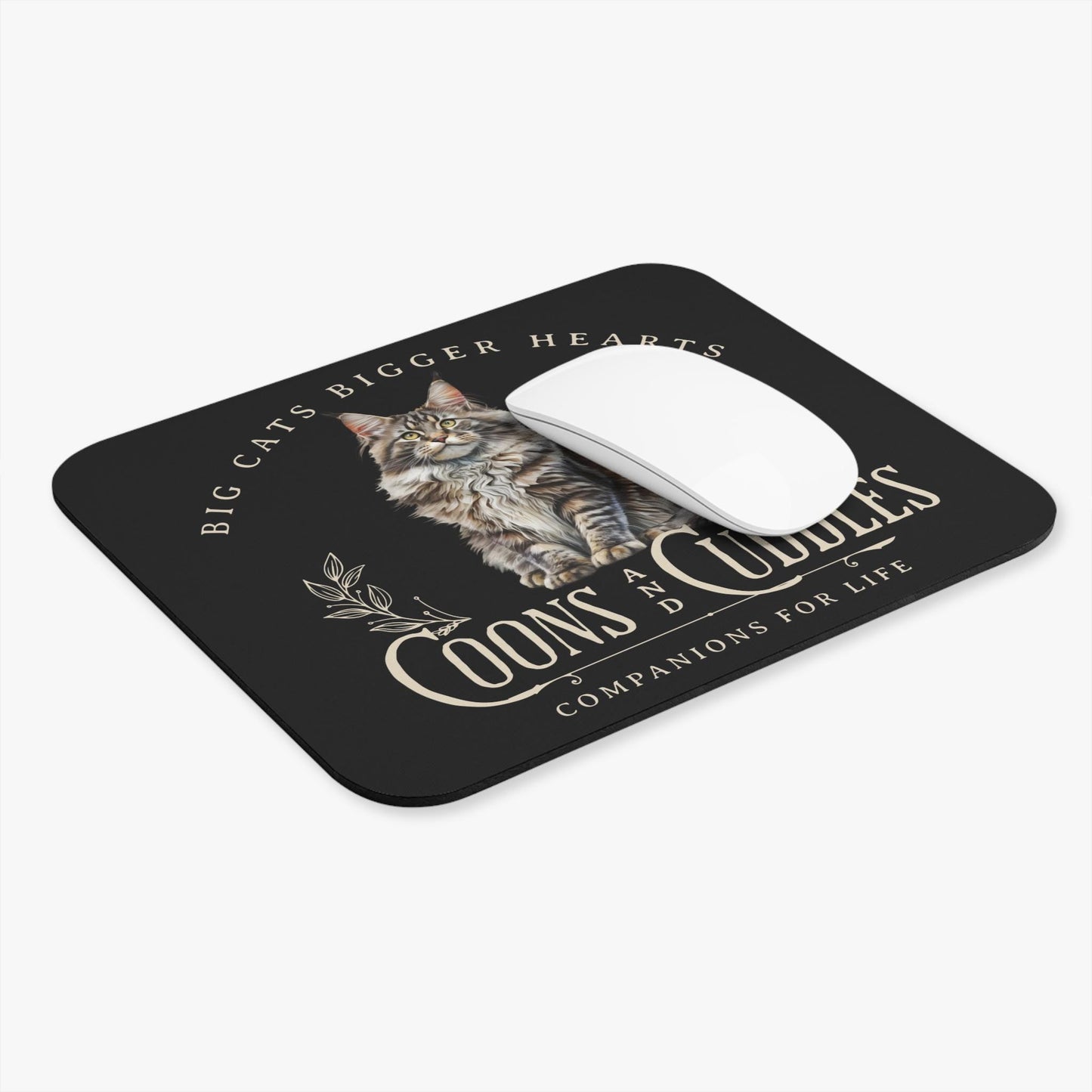 Maine Coon Mousepad Gift Cat Lover Design Mouse Pad Rubber Base Smooth Gliding Design Coworker Gift Feline Desk Accessory Stain-Resistant