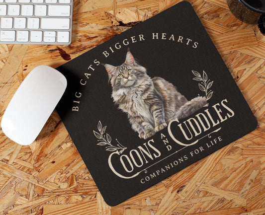 Maine Coon Mousepad Gift Cat Lover Design Mouse Pad Rubber Base Smooth Gliding Design Coworker Gift Feline Desk Accessory Stain-Resistant