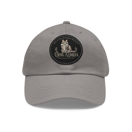 Maine Coon Cat Lover Hat | Custom Leather Patch Hat | Maine Coon Mom Dad Hat | Unstructured Low-Profile Hat | Maine Coon Cat Owner Gift Cap