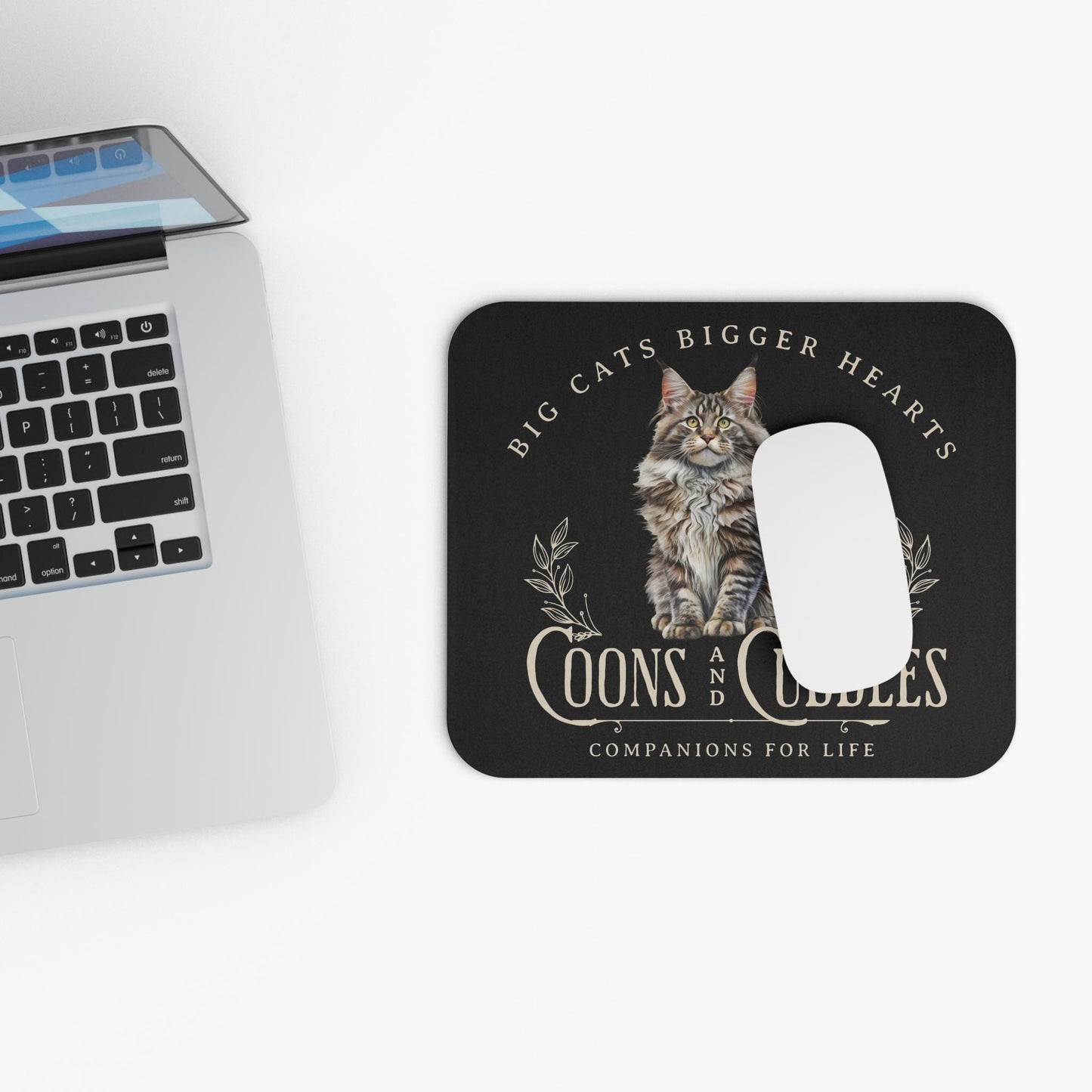 Maine Coon Mousepad Gift Cat Lover Design Mouse Pad Rubber Base Smooth Gliding Design Coworker Gift Feline Desk Accessory Stain-Resistant