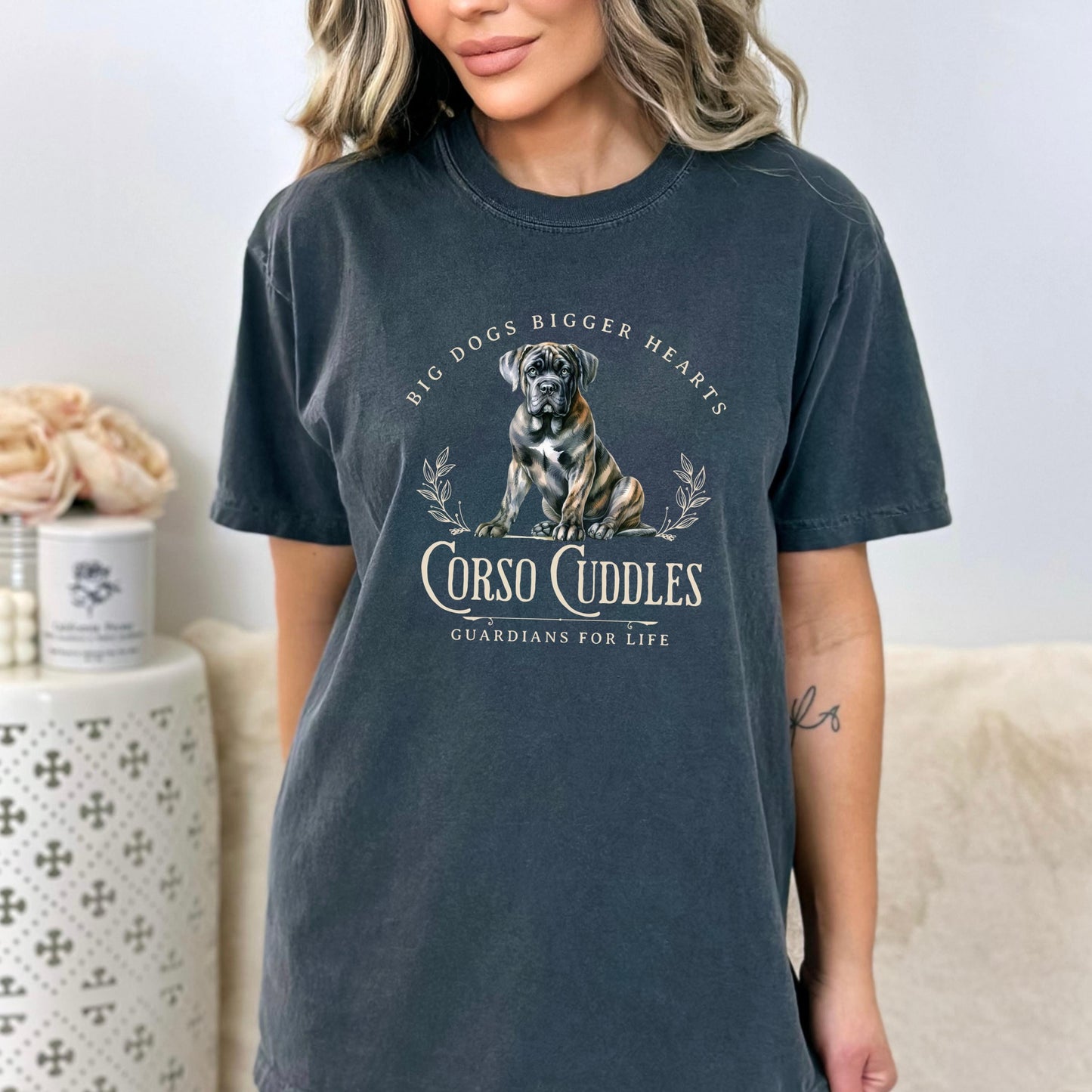 Cane Corso Lover T-shirt Big Dog Gift Italian Mastiff Shirt Majestic Guardian Dog Owner Apparel Personalized Dog Mom Shirt Cute Dog Tee