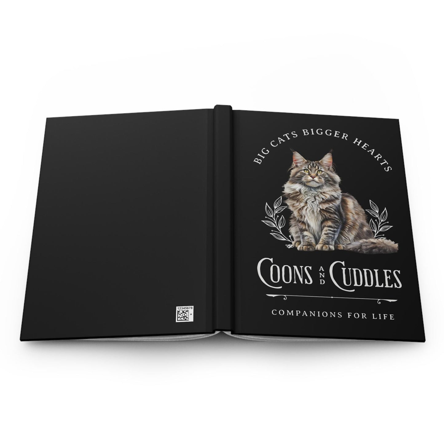 Custom Hardcover Journal Personalized Notebook for Writing Cute Cat Lover Gift Maine Coon Accessories Stylish Matte Finish Stationery