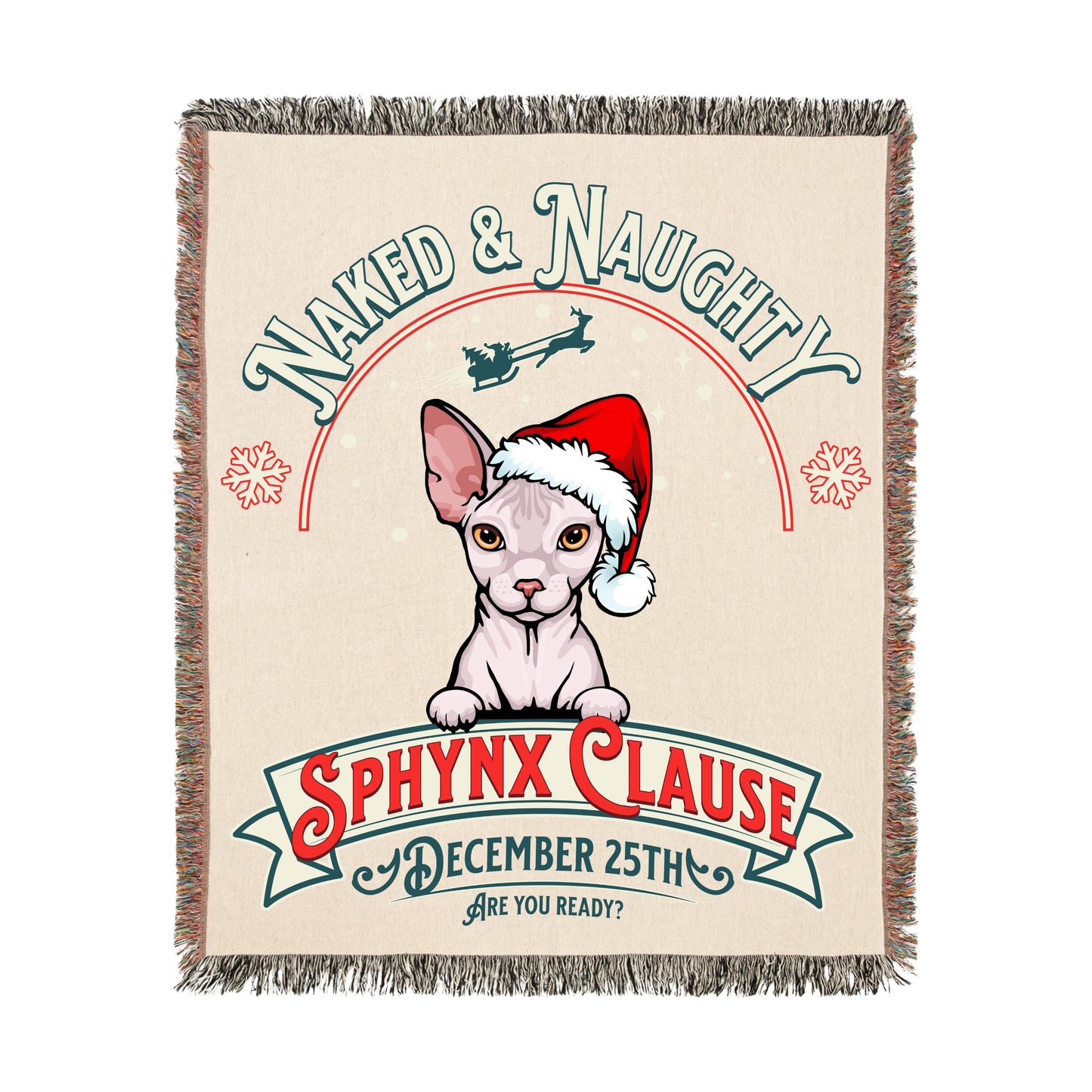 Sphynx Cat Woven Blanket Gift for Sphynx Cat Owners Home Decor Cotton Throw Fringe Cozy Customizable Cat Lover Gift for Sphynx Cat Owner