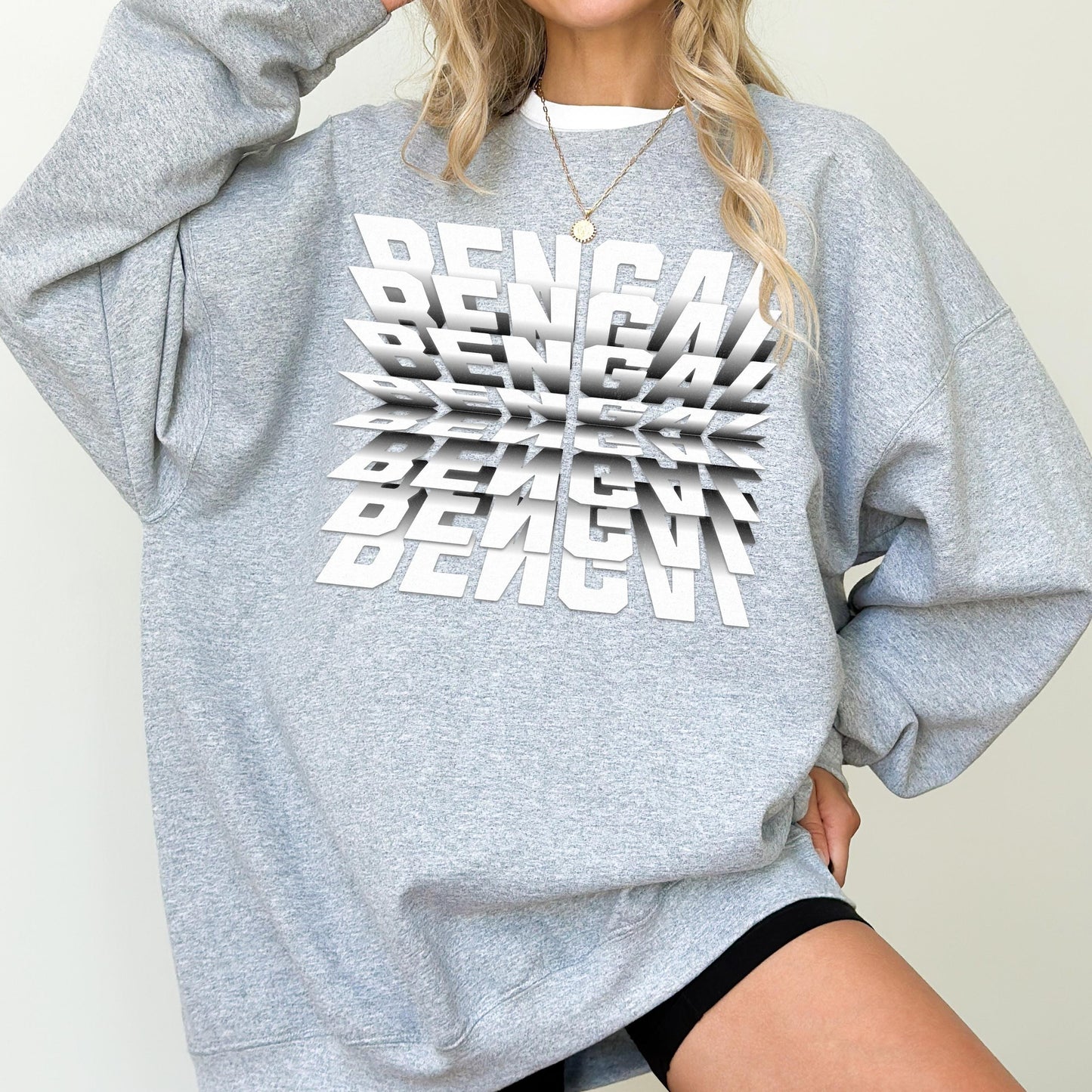 Bengal Cat Minimalist Fliptext Typography Sweatshirt, Custom Bengal Cat Lover Gift, Bengal Sweater, Bengal Cat Gift, Bengal Cat Lover Shirt