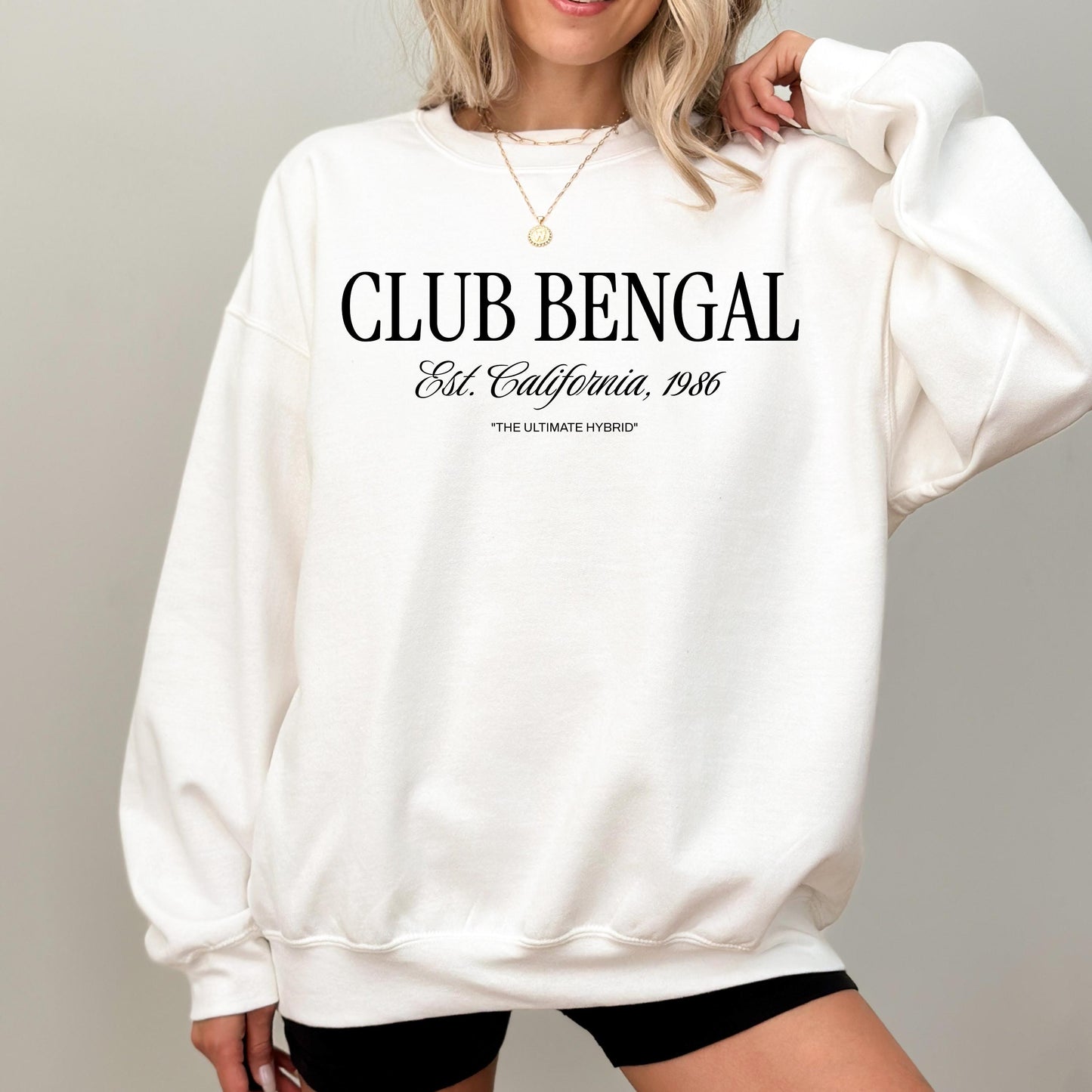Minimalist Typography Bengal Cat Sweatshirt, Custom Bengal Cat Lover Gift, Bengal Sweater, Bengal Cat Gift, Bengal Cat Lover Shirt
