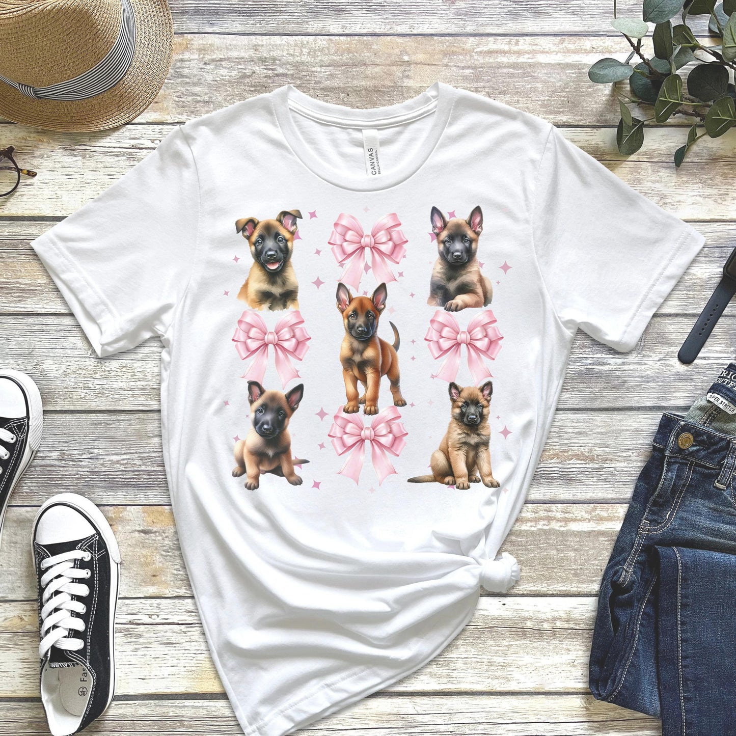 Belgian Malinois Lover Coquette Sweatshirt Dog Hoodie Pink Bow Crewneck Cute Malinois Puppy Sweater Girly Dog Lover Top Gift for Women