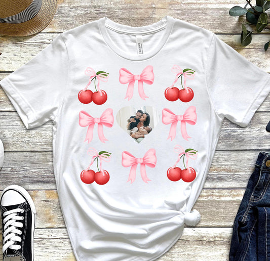 Personalized Gift for Mom Mama Sweatshirt Child's Name Photo Coquette Valentine Shirt with Name Tee Heart Photo Hoodie Mother's Day Keepsake