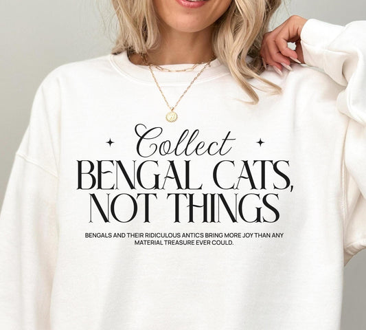 Minimalist Bengal Cat Sweatshirt Tshirt Hoodie,  Custom Bengal Cat Lover Gift, Bengal Sweater, Bengal Cat Gift, Bengal Cat Lover Shirt