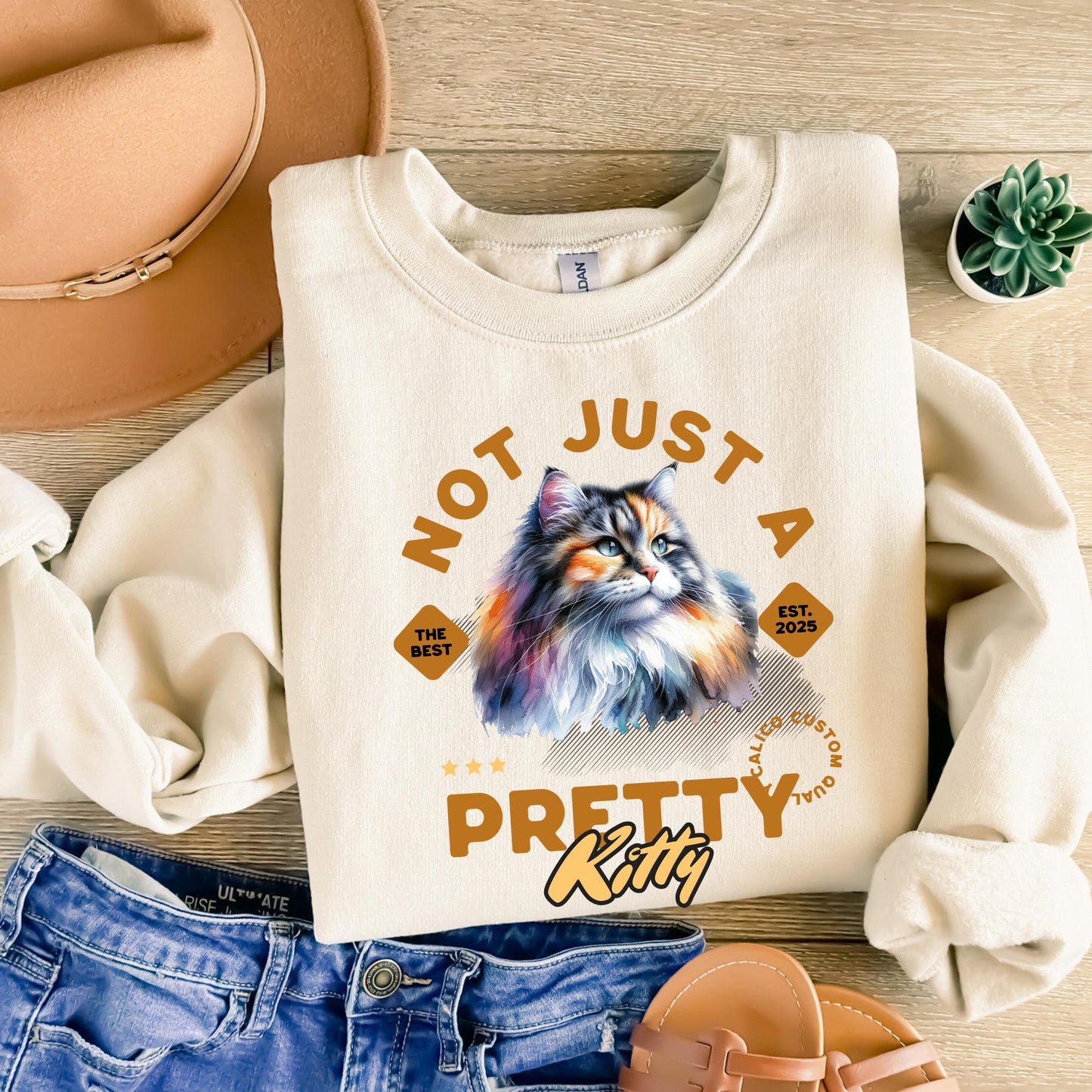 Calico Cat Lover Shirt Hoodie or Crewneck Cute Cat Design Cozy Apparel for Women Perfect Gift for Cat Owners Unique Cat Lover Clothing