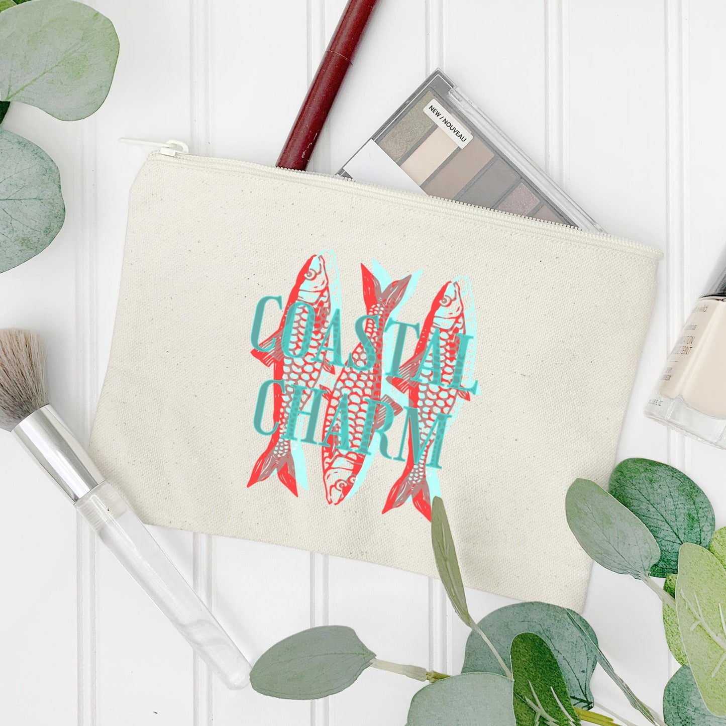5. Coastal Charm - Accessory Zipper Pouch