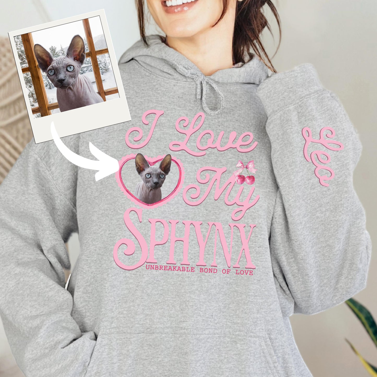Valentine Gift I Love My Pet Shirt Custom Cat Photo Insert Design Here Coquette Aesthetic Bows Heart Pet Picture Dog Sweatshirt Pet Hoodie